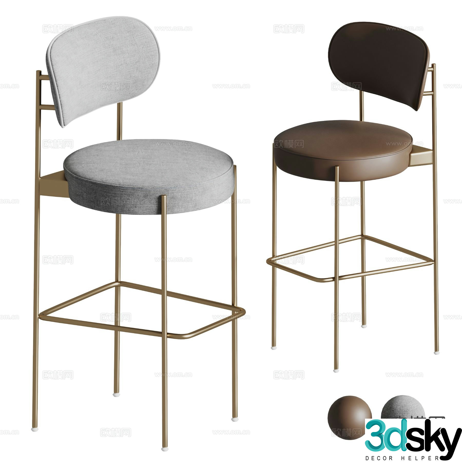 Rossin bar stool bar stool high stool 3d model