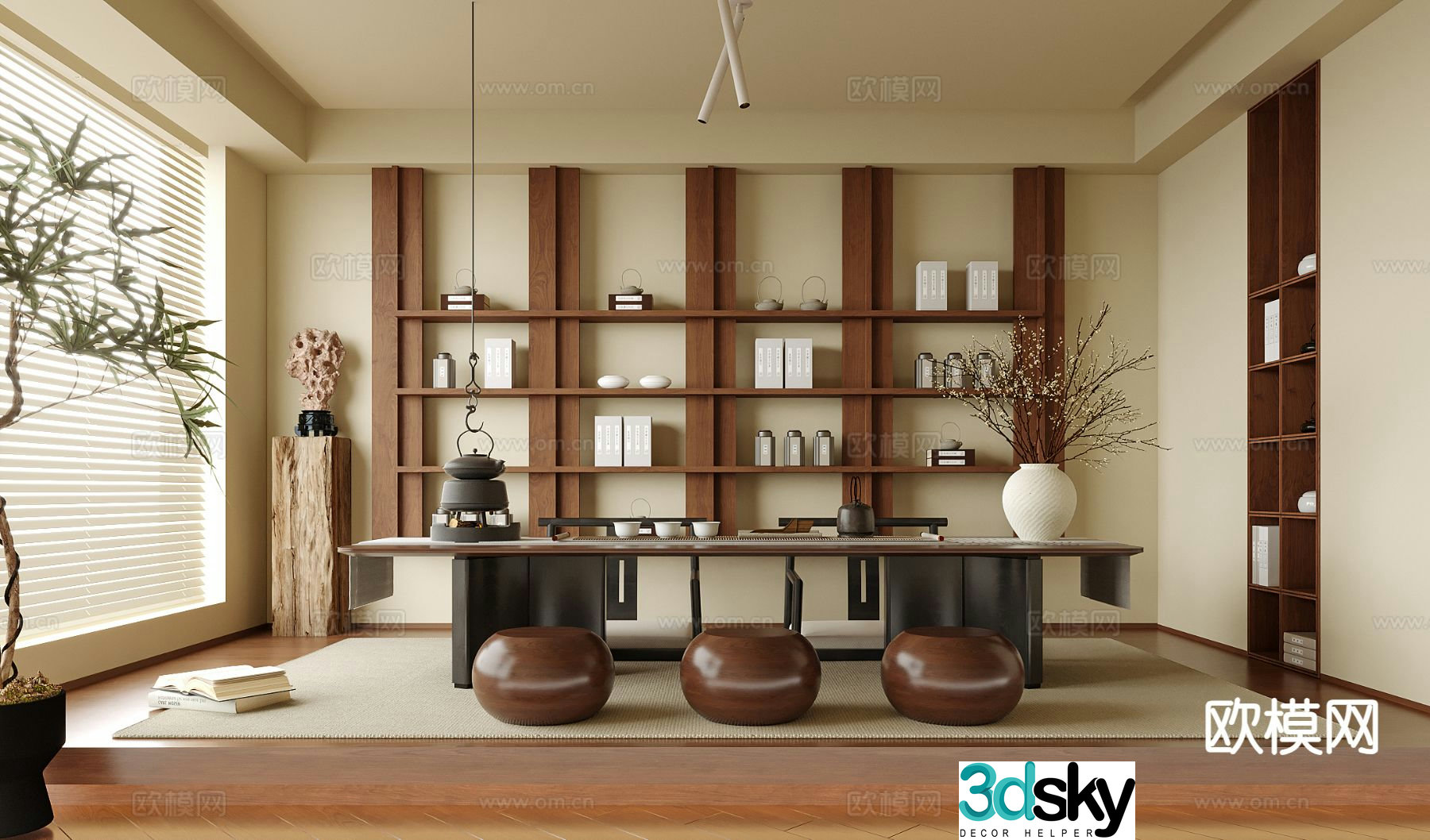 New Chinese tea room 3d model