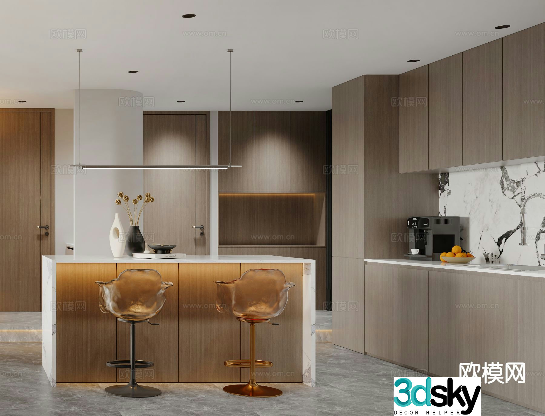 Modern bar marble bar 3d model