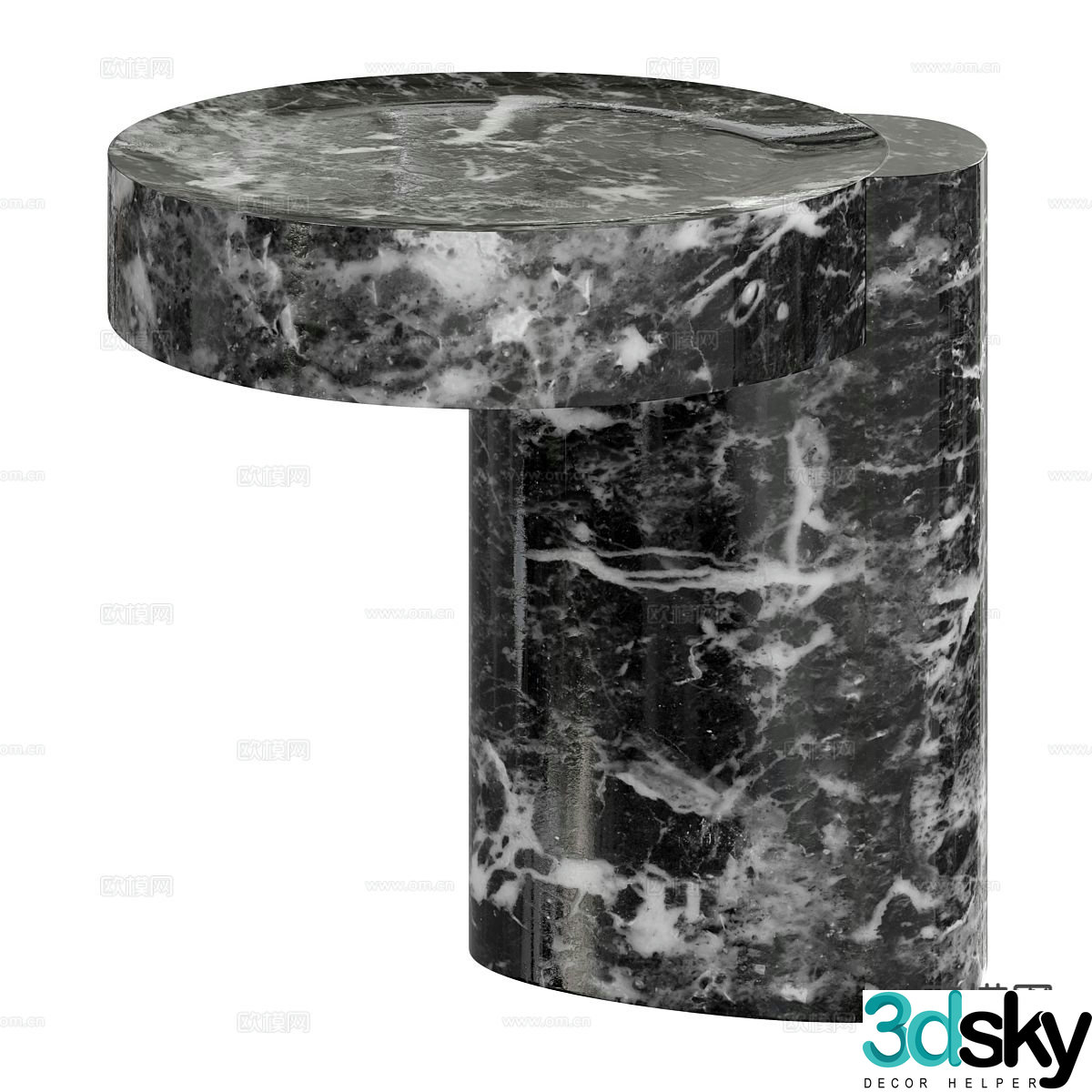 Marble round table side table corner table side table 3d model