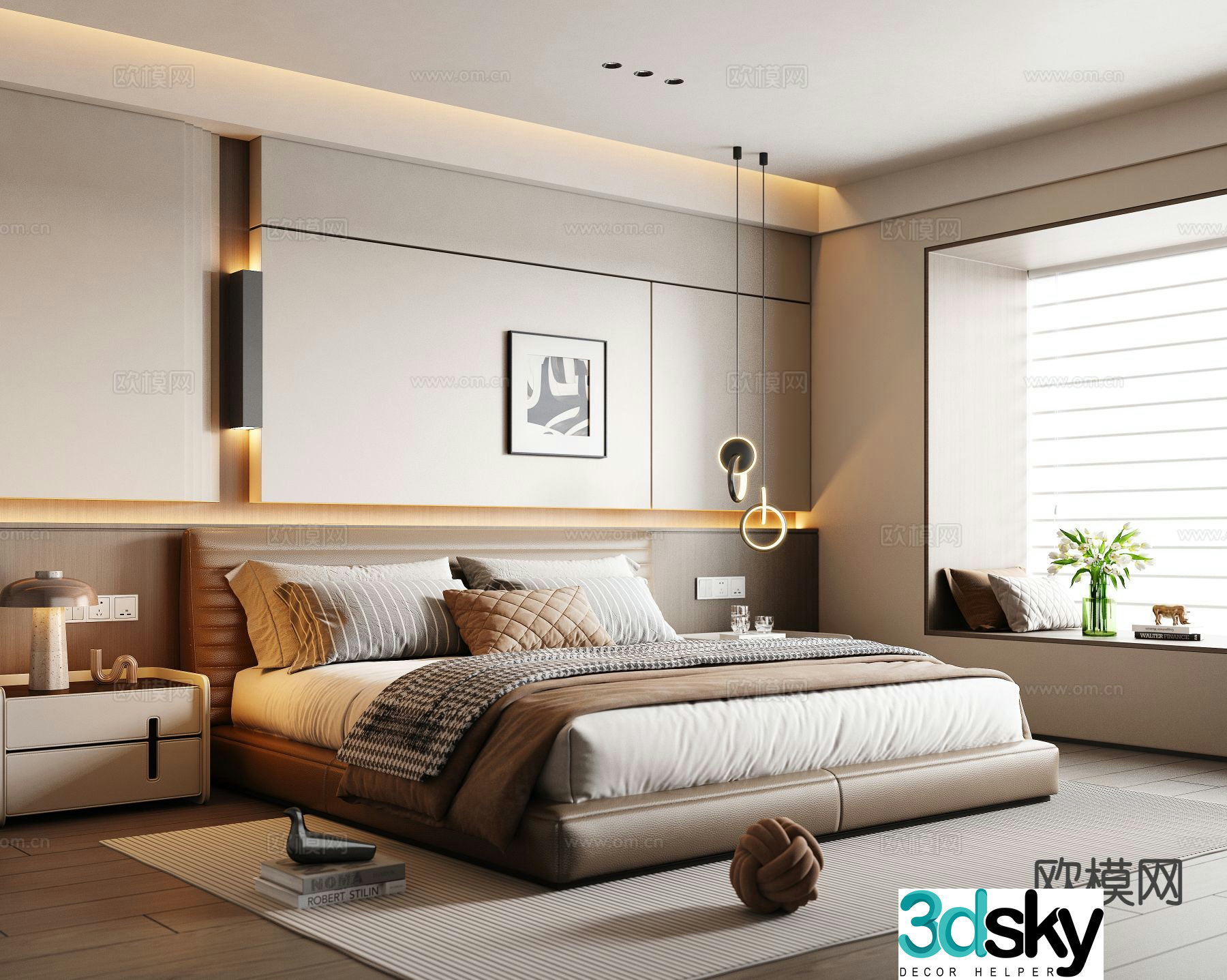 Italian style bedroom master bedroom 3d model