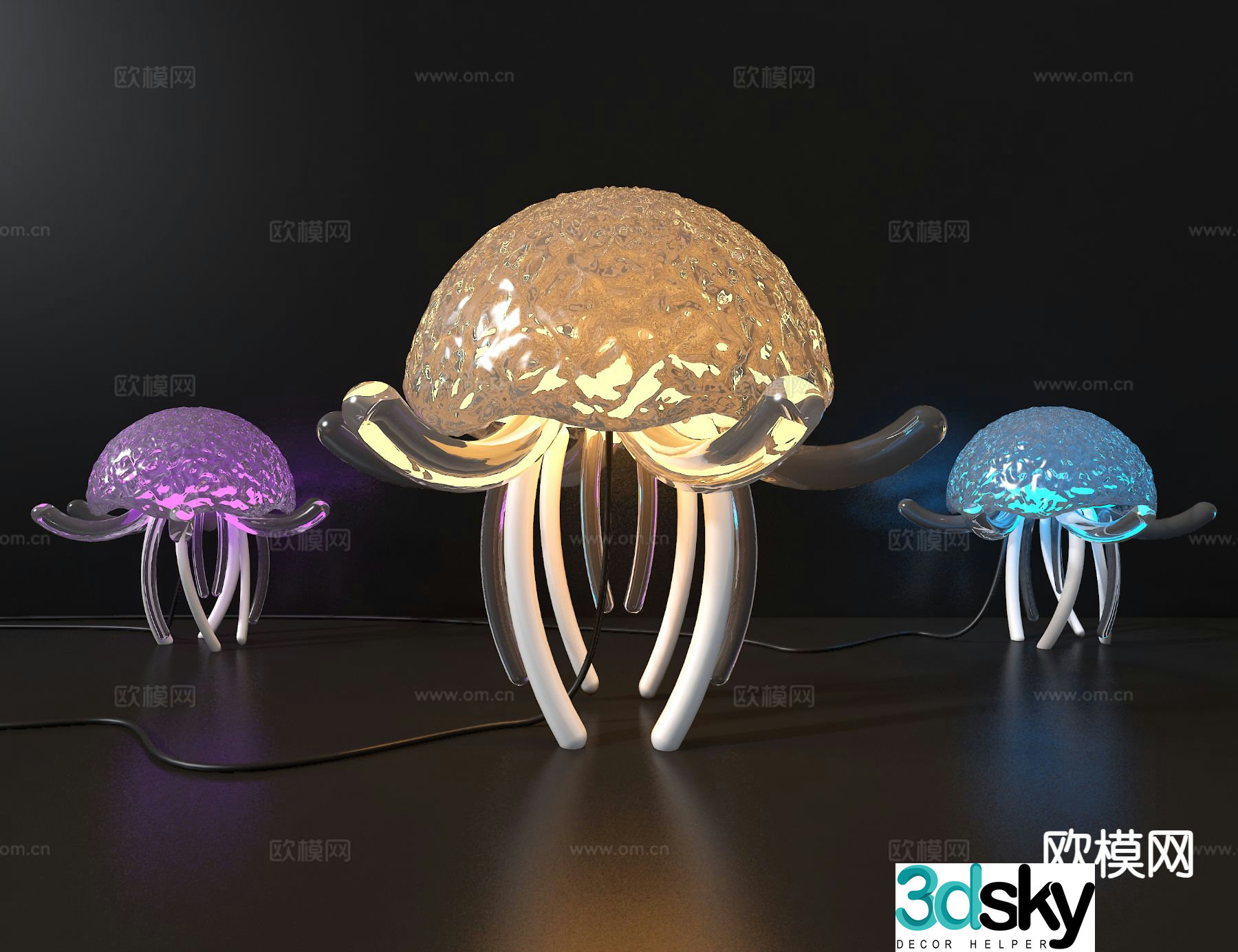 Jellyfish night light Jellyfish decorative light 3d model