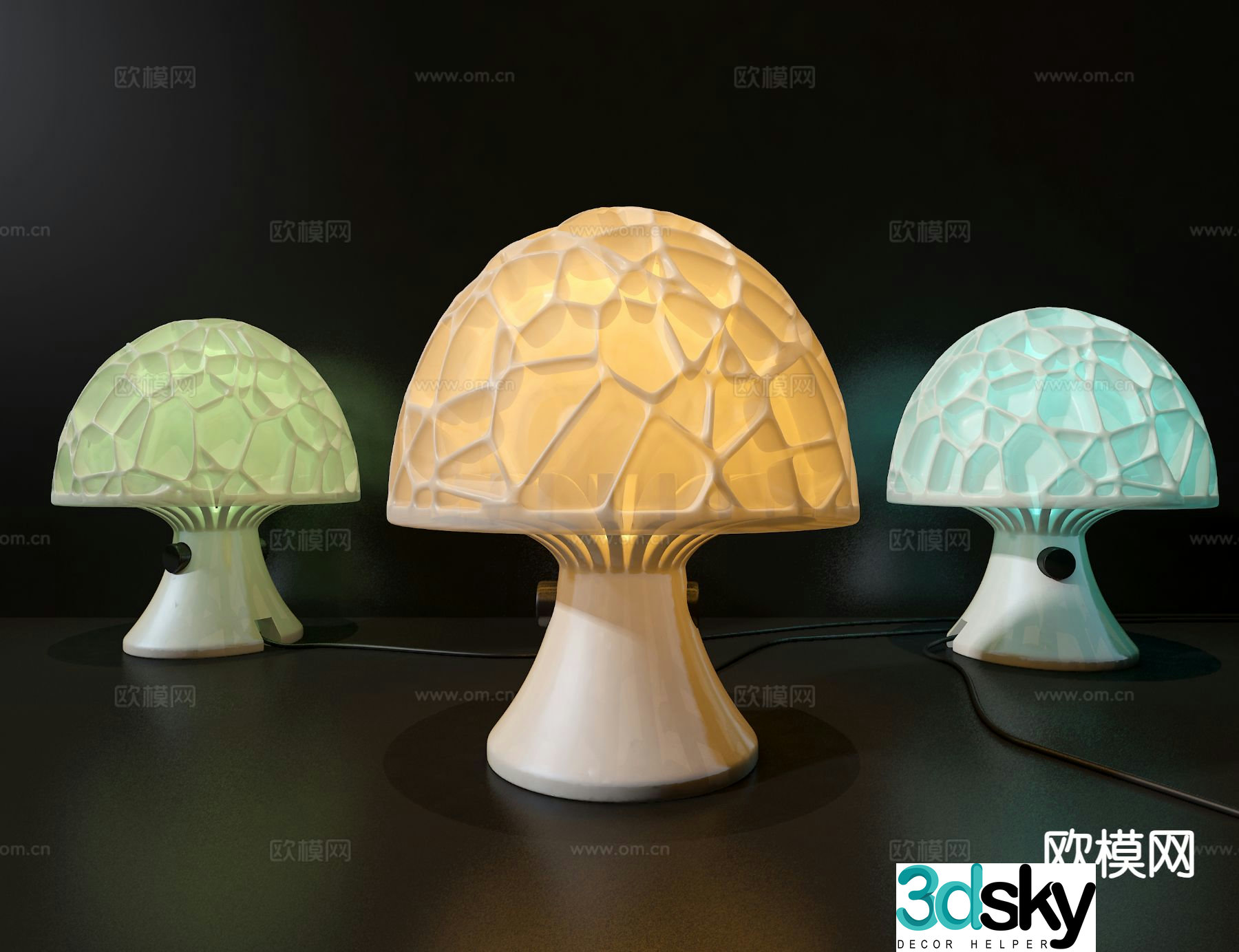 Mushroom night light decorative lamp 3d model