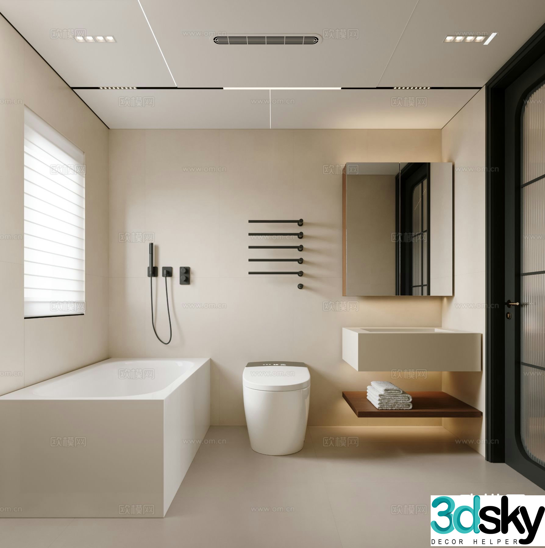 Simple bathroom bathroom 3d model