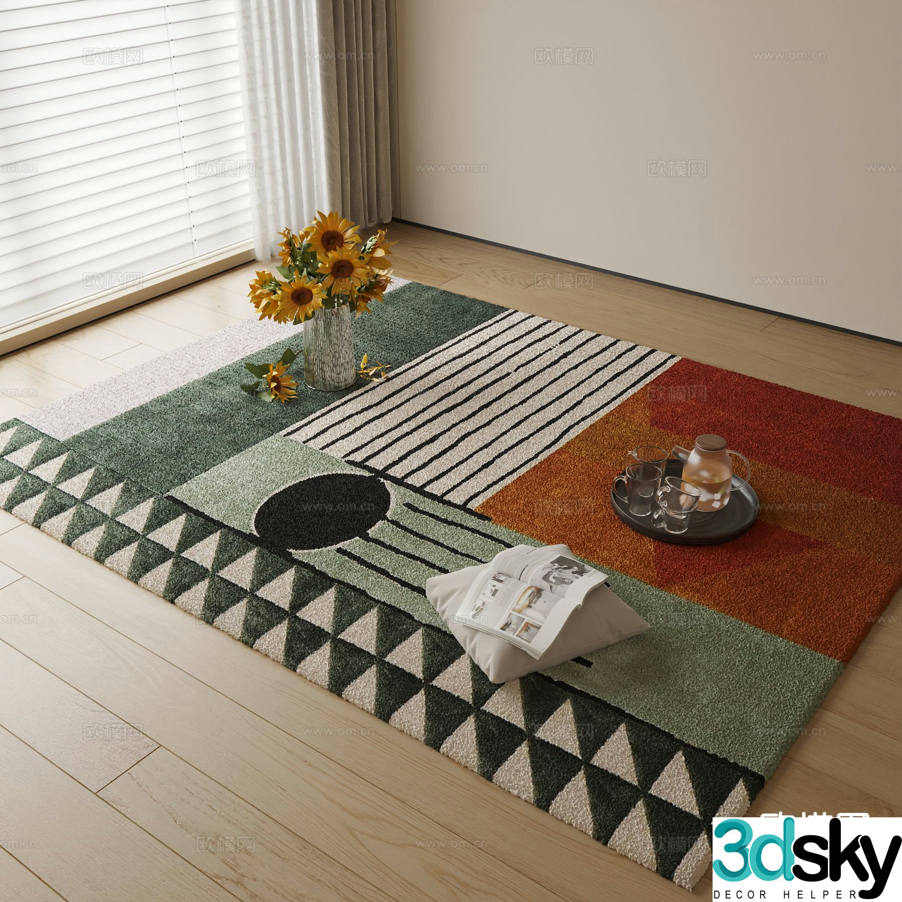 Modern patterned carpet 3d model