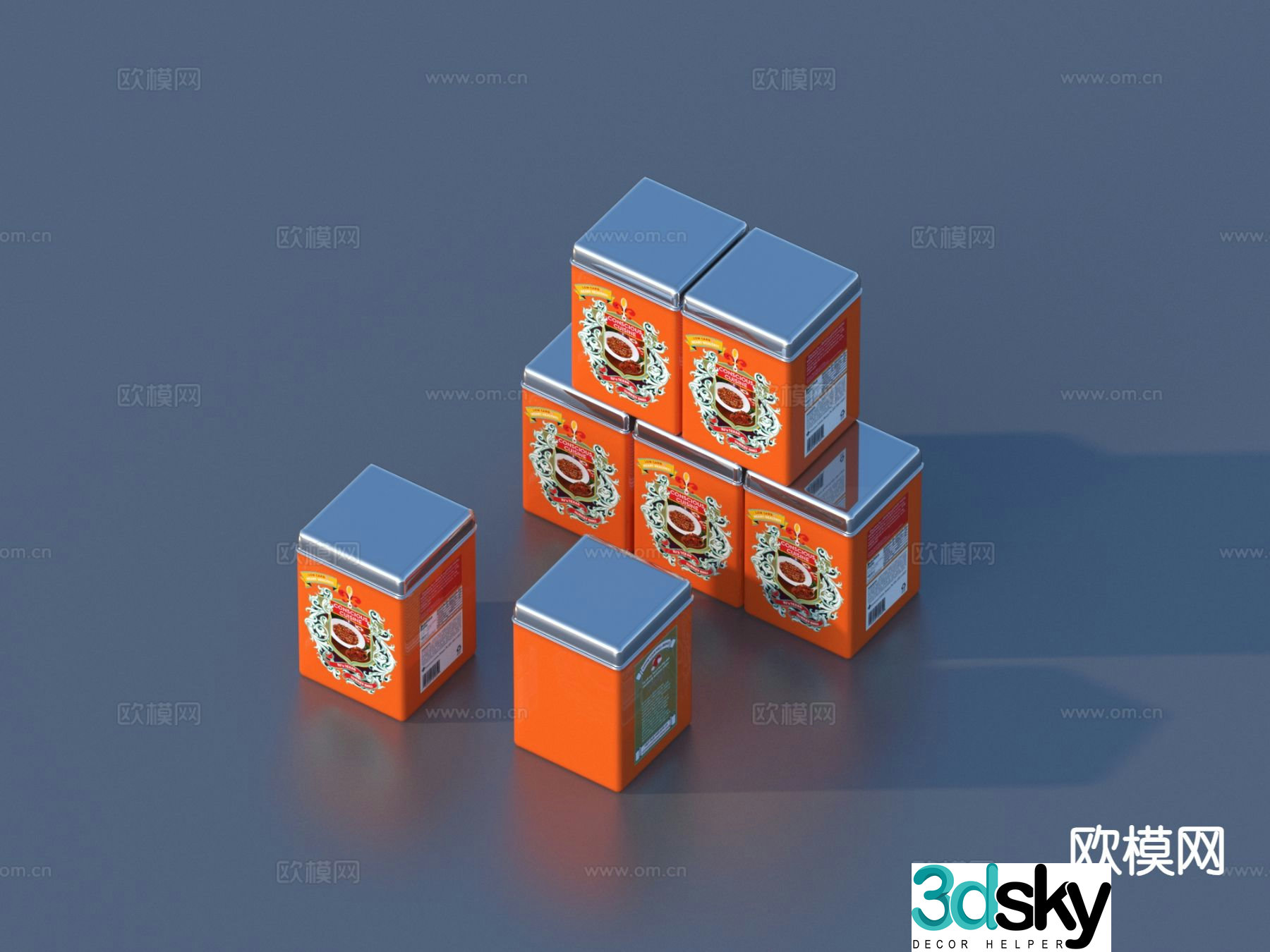 tea can tea packaging box 3d model