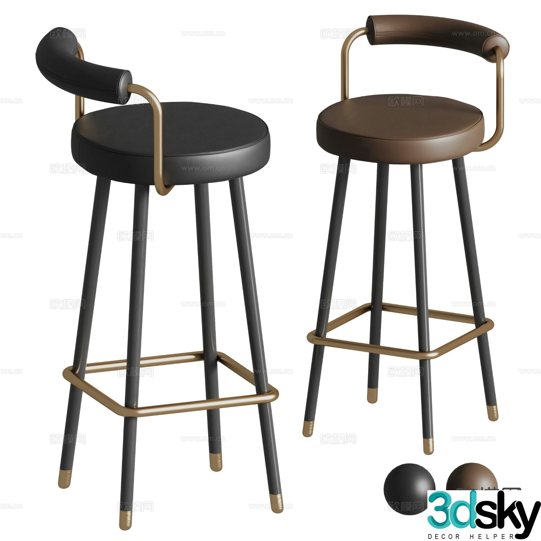 Extremis Italian bar stool bar stool high stool 3d model