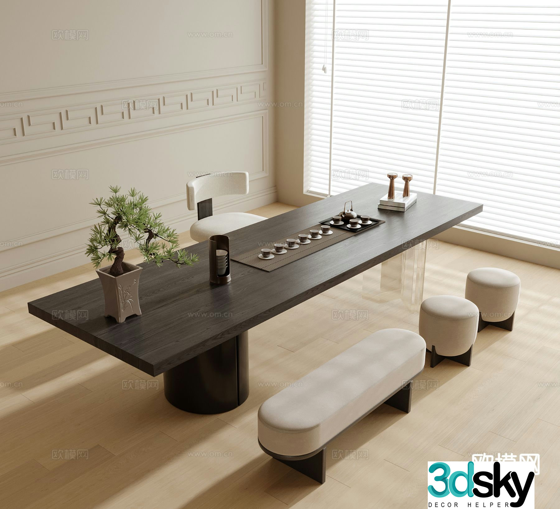 Modern tea table tea table 3d model