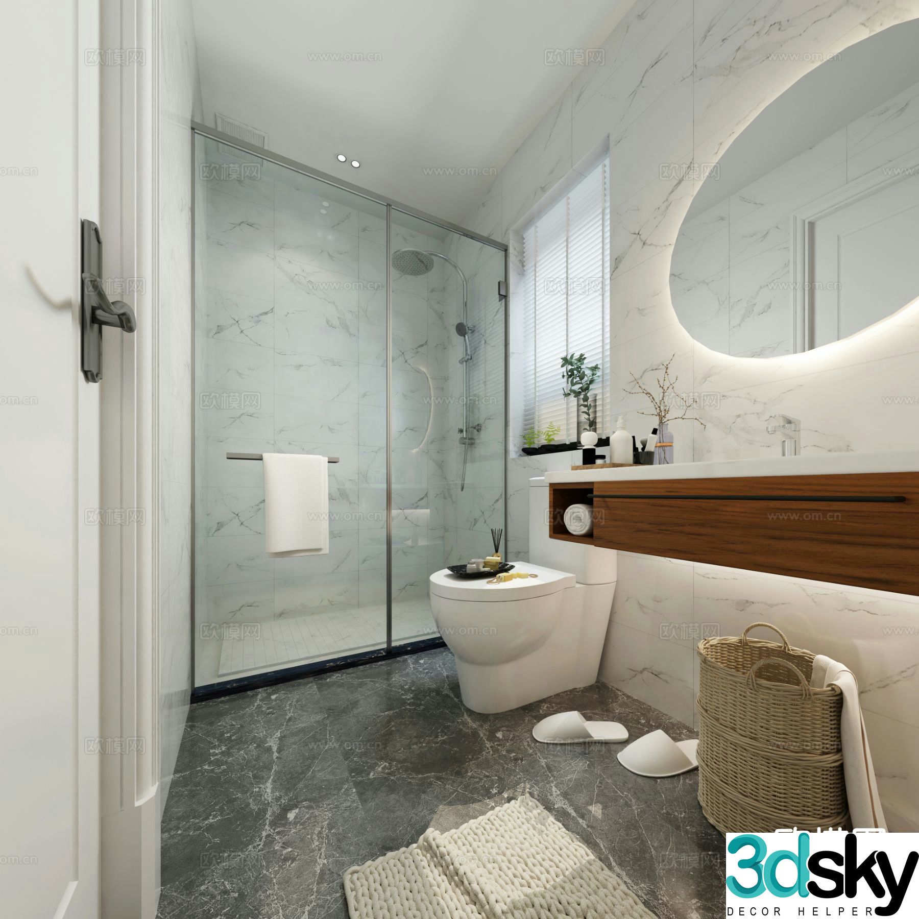 Modern bathroom bathroom 3d model