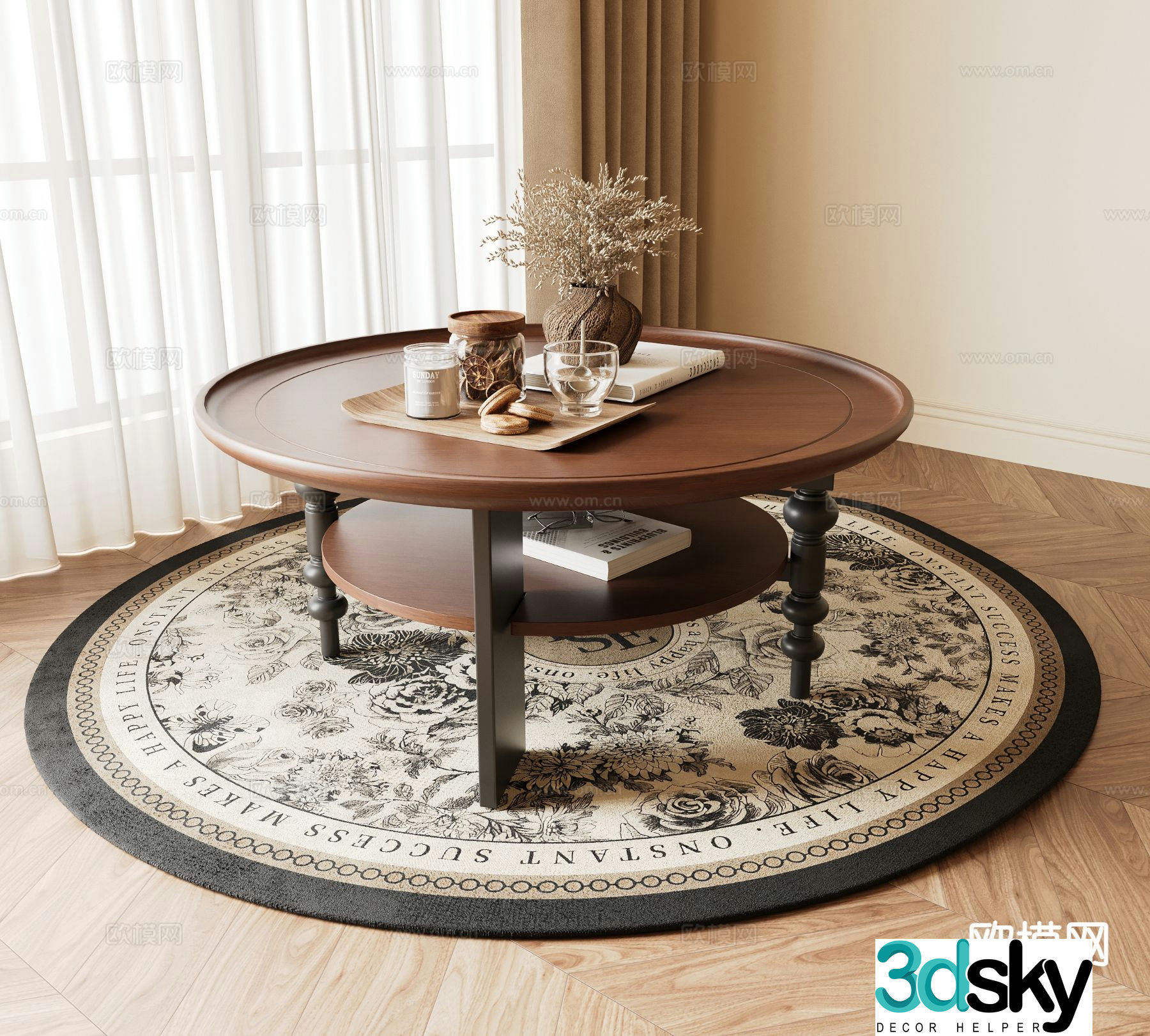 Medieval style coffee table 3D model