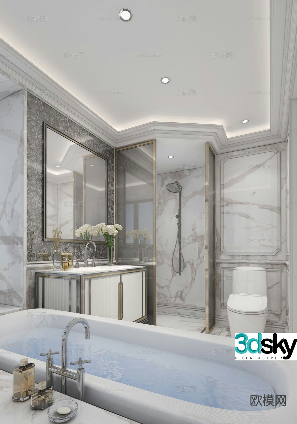 European style bathroom bathroom 3d model