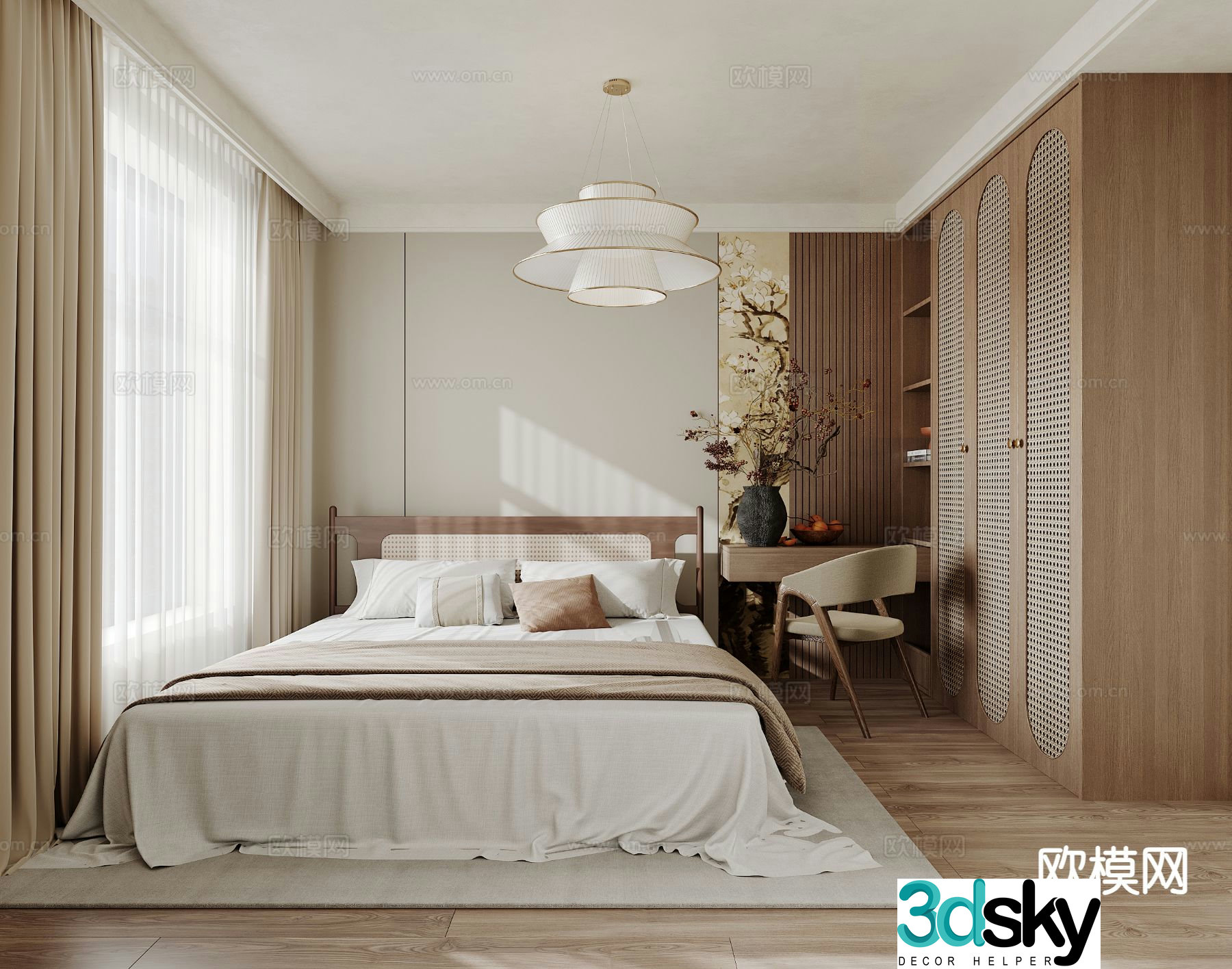 Wabi Sabi bedroom master bedroom 3d model