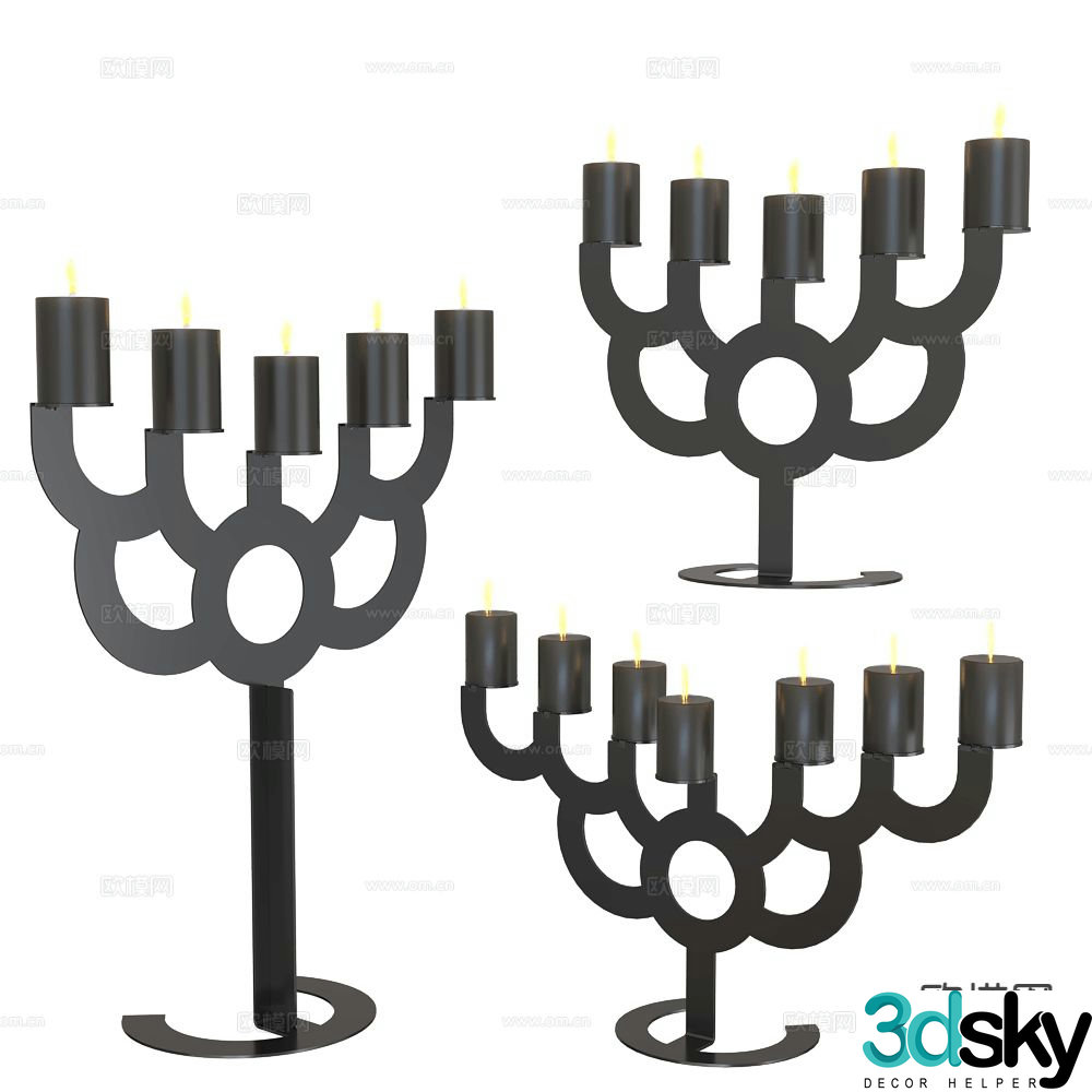 Moooi candlestick lamp candle decoration 3d model