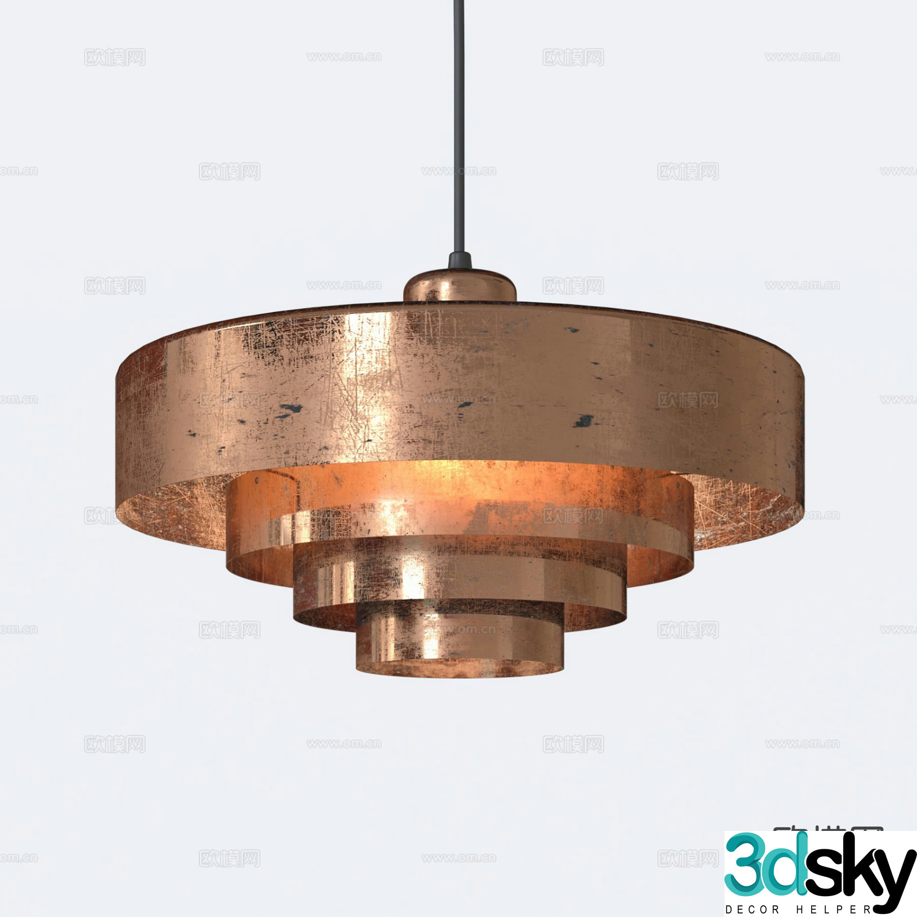Industrial style chandelier restaurant chandelier 3d model