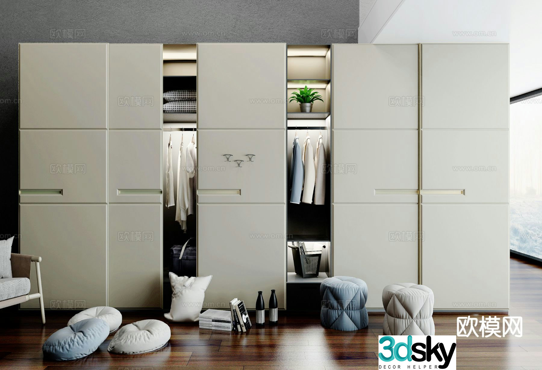 Modern wardrobe 3d model