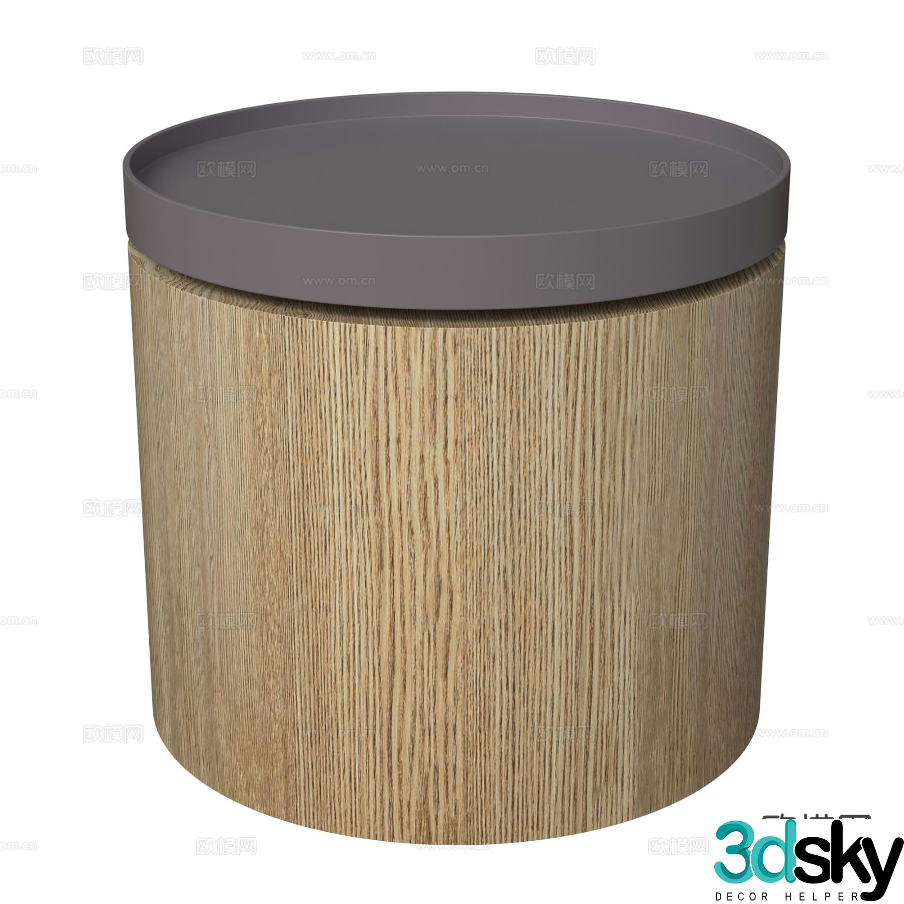 Round bedside table 3d model