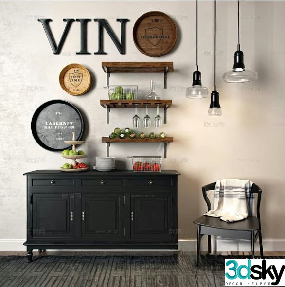 American sideboard 3d model