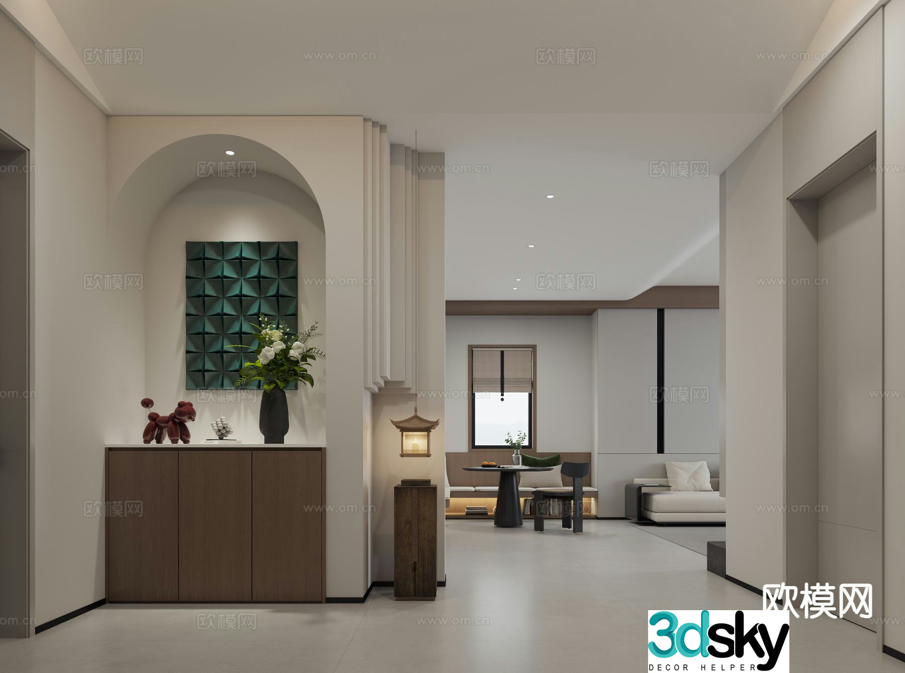 Modern guest restaurant 3d model