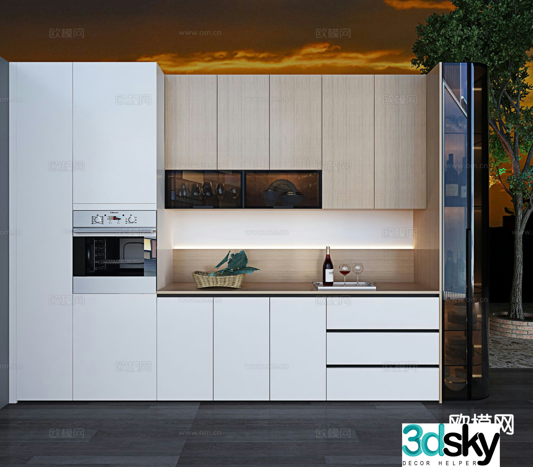 Modern sideboard wine cabinet 3d model