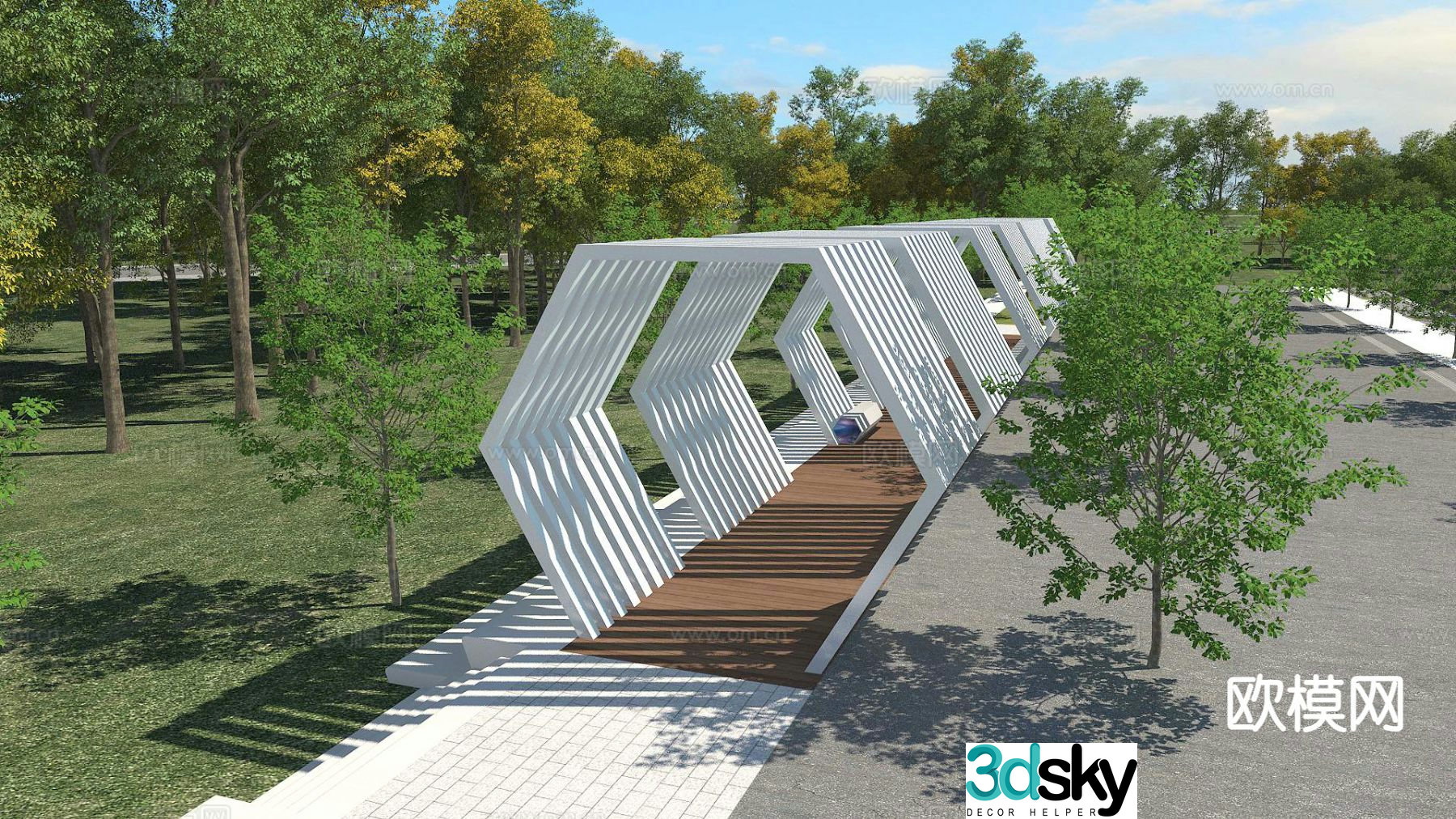 Modern gallery frame landscape gallery 3d model