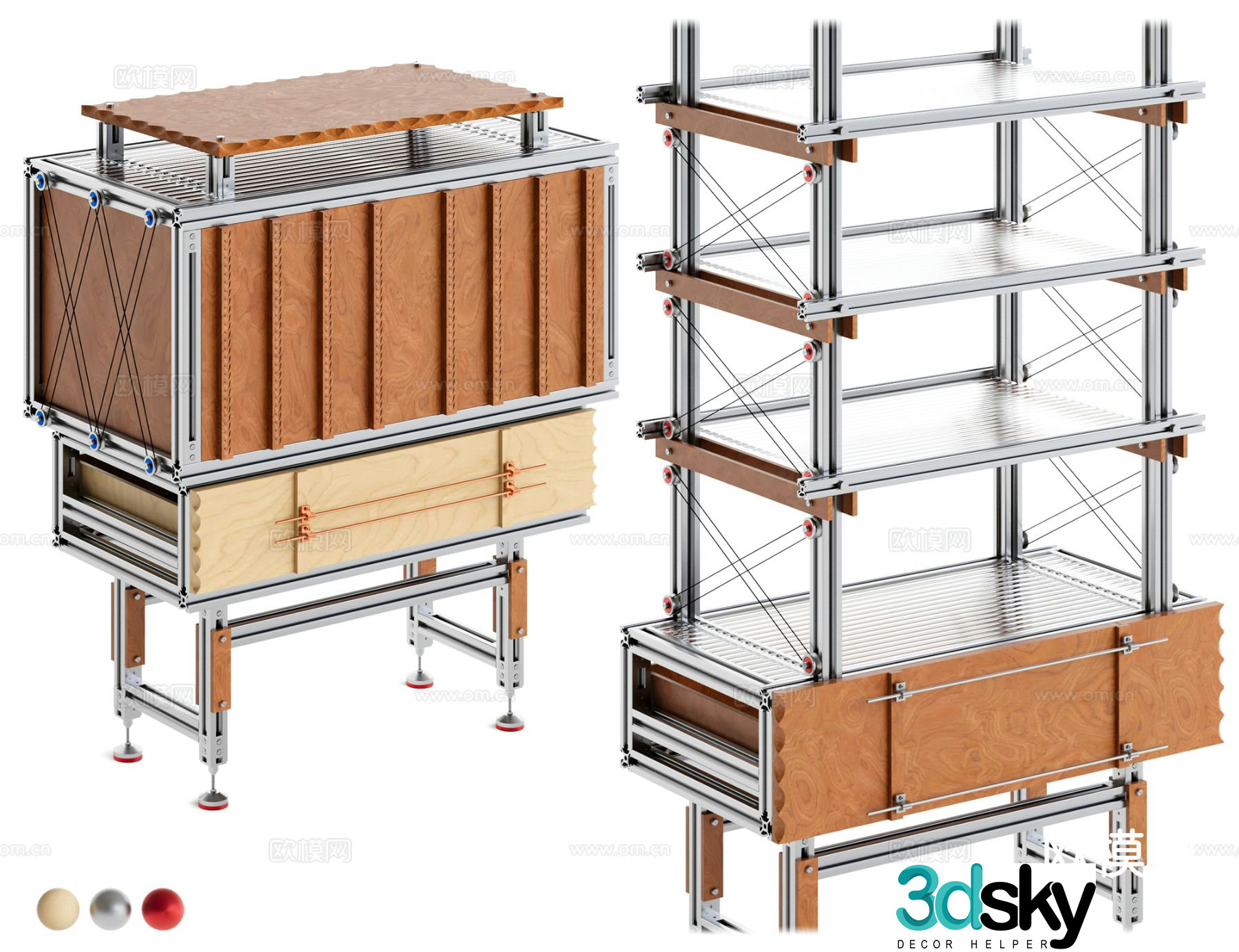 Medieval style decorative rack storage rack 3d model