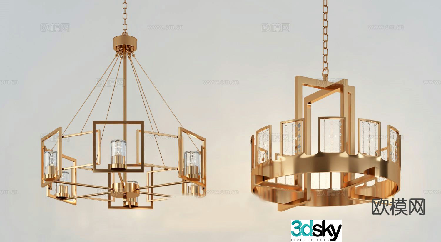 Light luxury chandelier hall chandelier 3d model