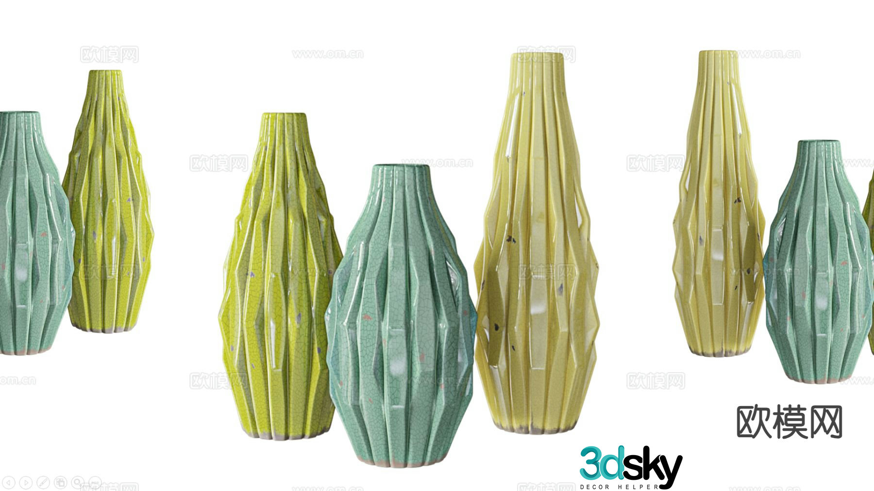 European pottery pot ornaments ceramic utensils 3d model