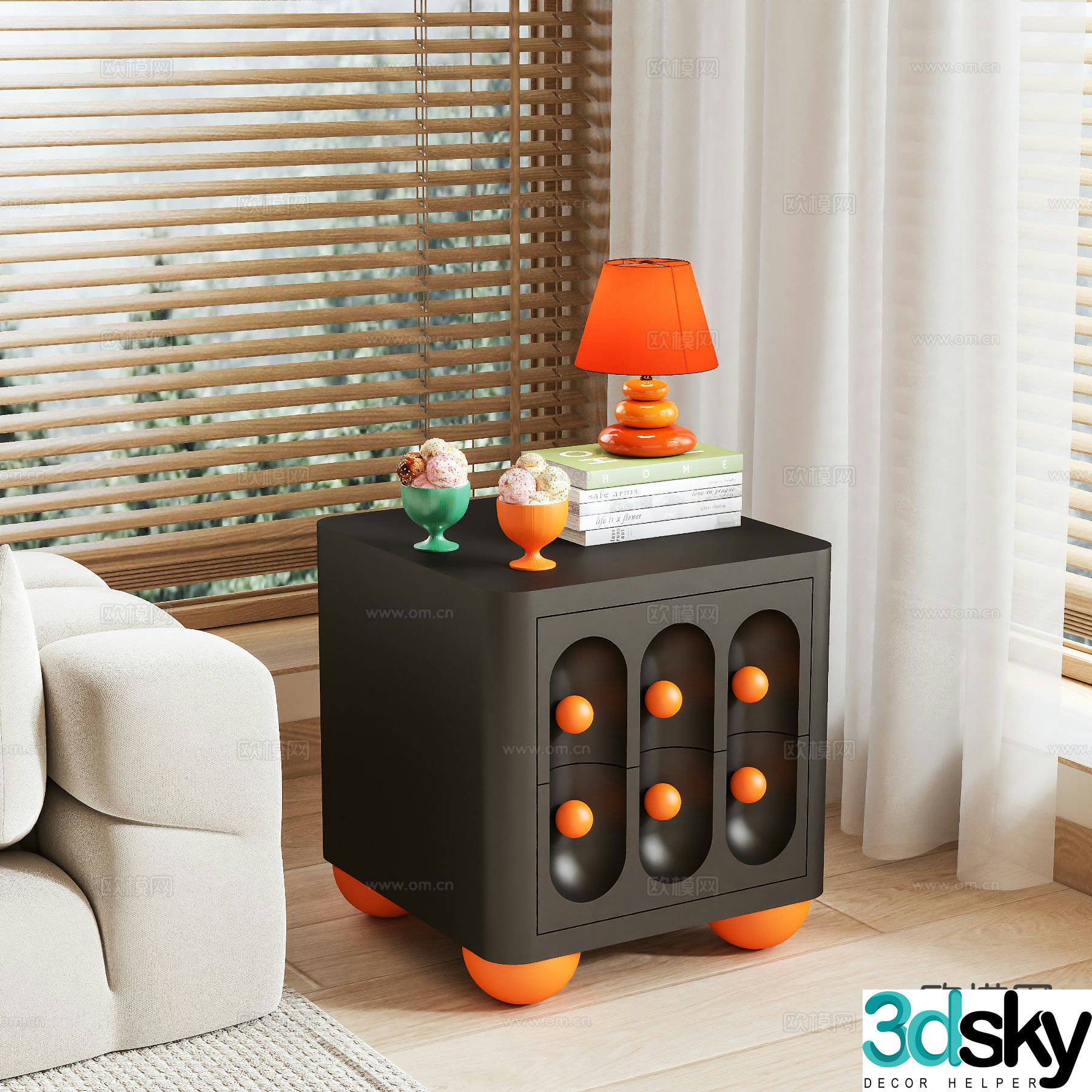 Cartoon bedside table 3d model