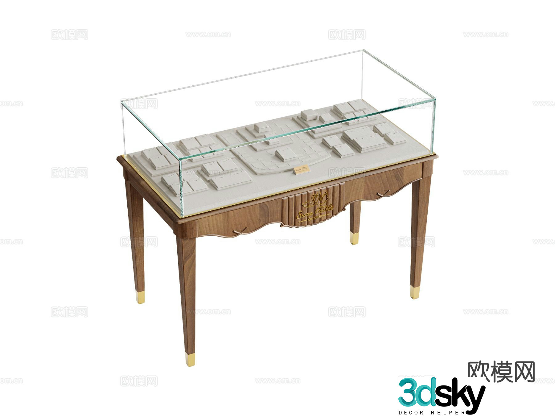 Medieval fashion jewelry display cabinet 3d model