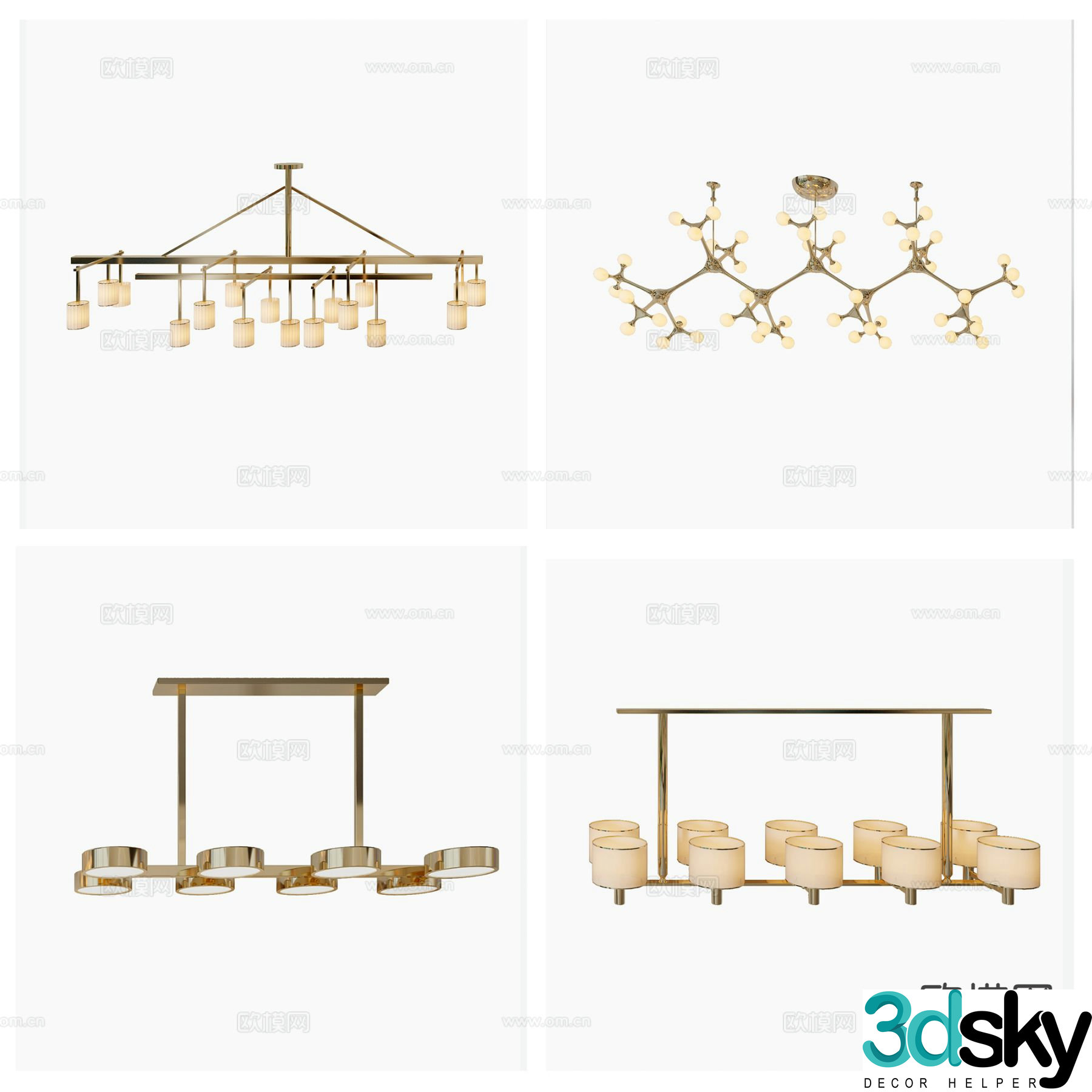 Creative chandelier hall chandelier 3d model