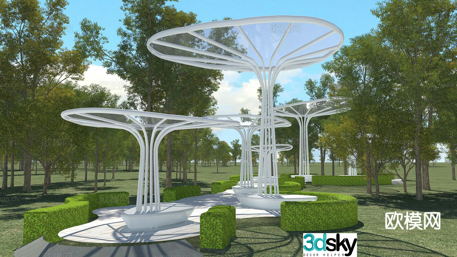 Modern gallery frame landscape gallery 3d model