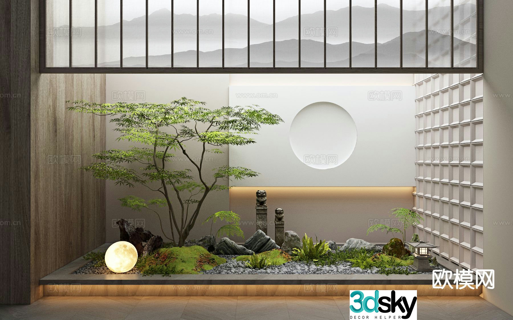 Indoor landscape plant landscaping 3d model