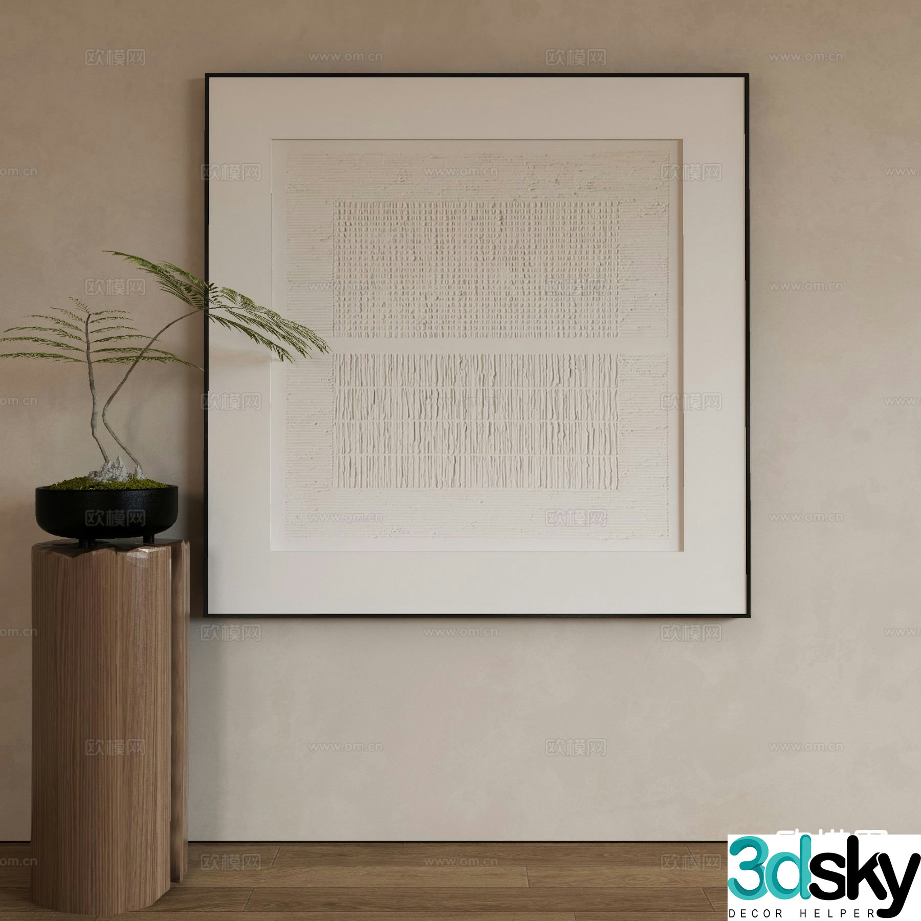 Modern decorative painting texture painting 3d model