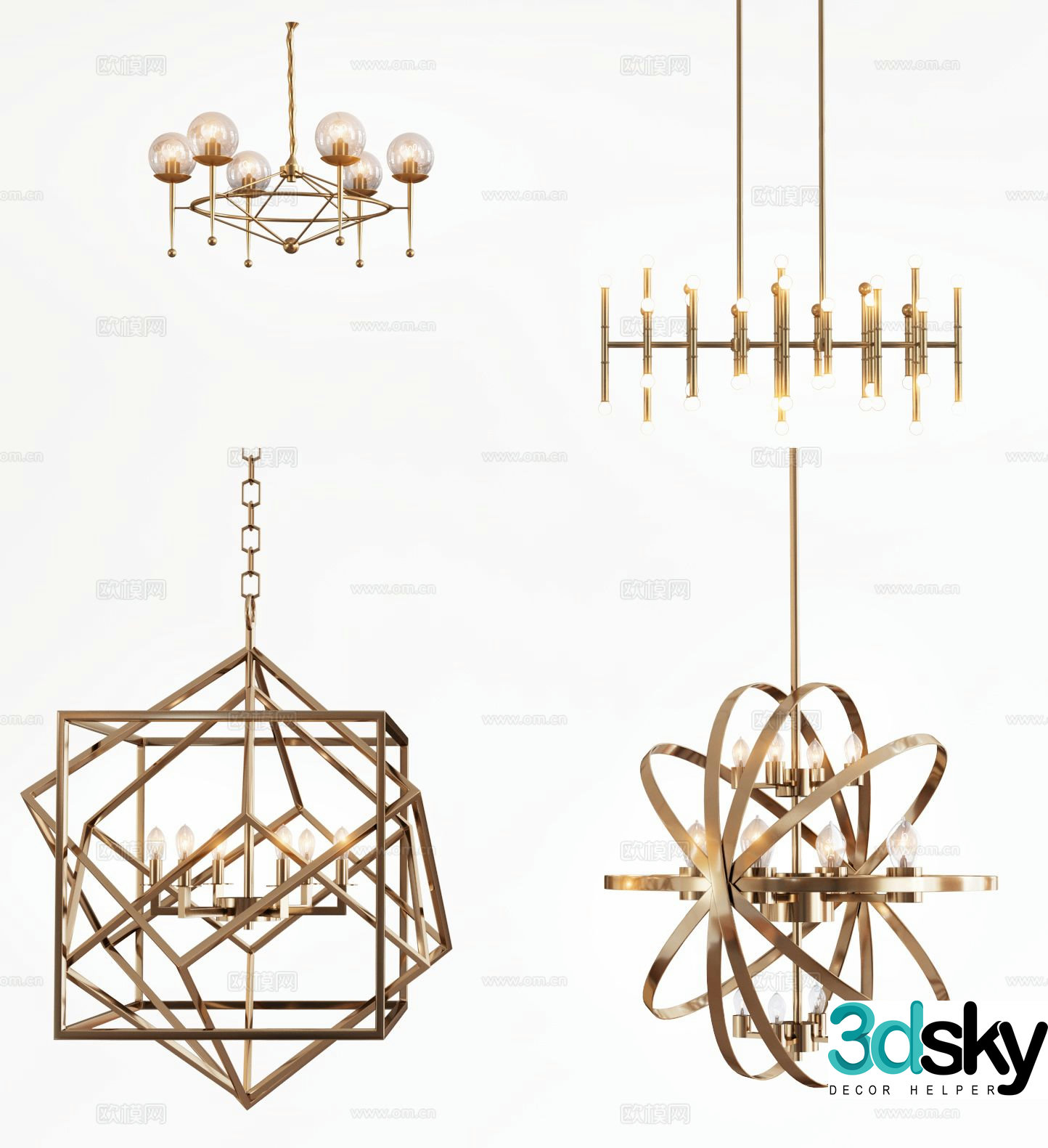 Light luxury chandelier art chandelier 3d model