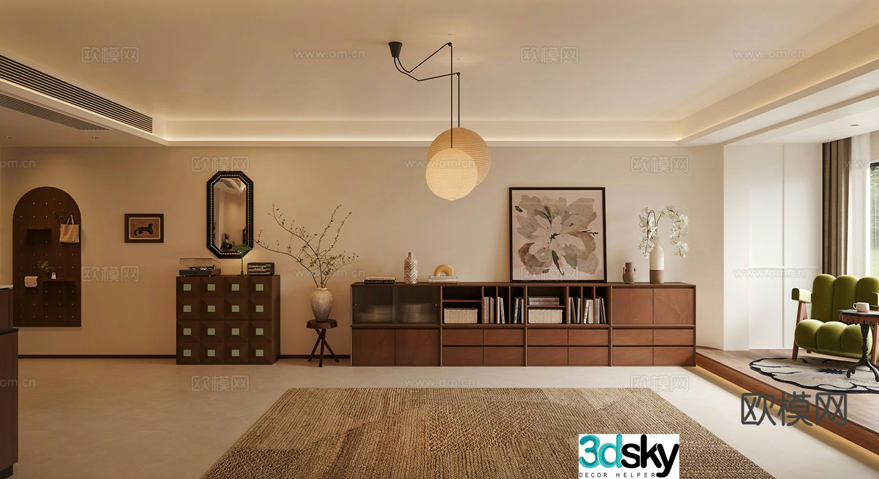 Medieval style TV cabinet 3D model
