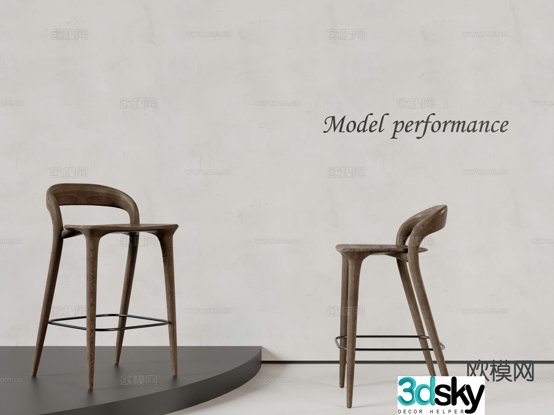 Wabi Sabi bar stool bar stool high stool 3d model