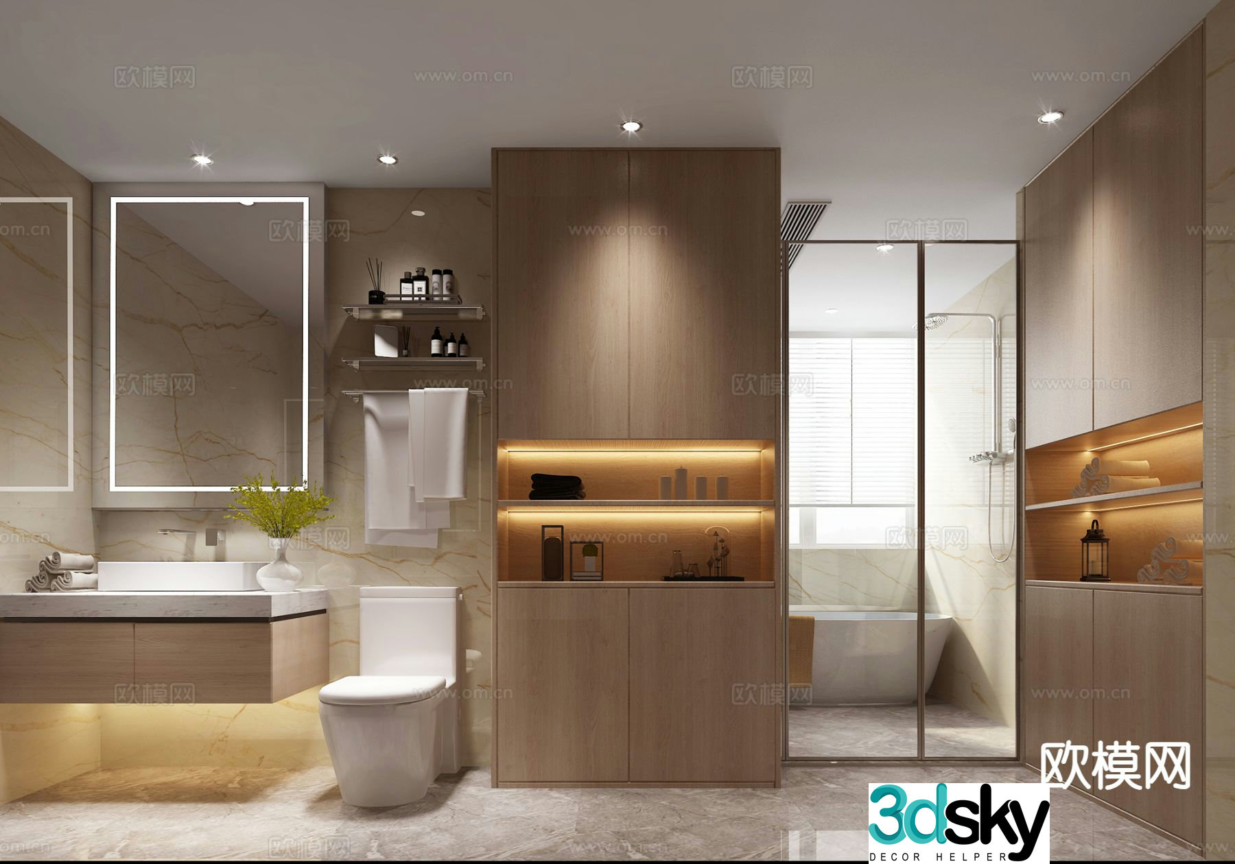 Modern bathroom bathroom 3d model