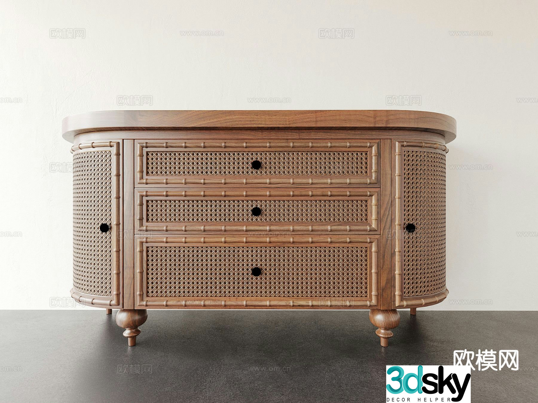 American cabinet low cabinet side cabinet entrance cabinet 3D model