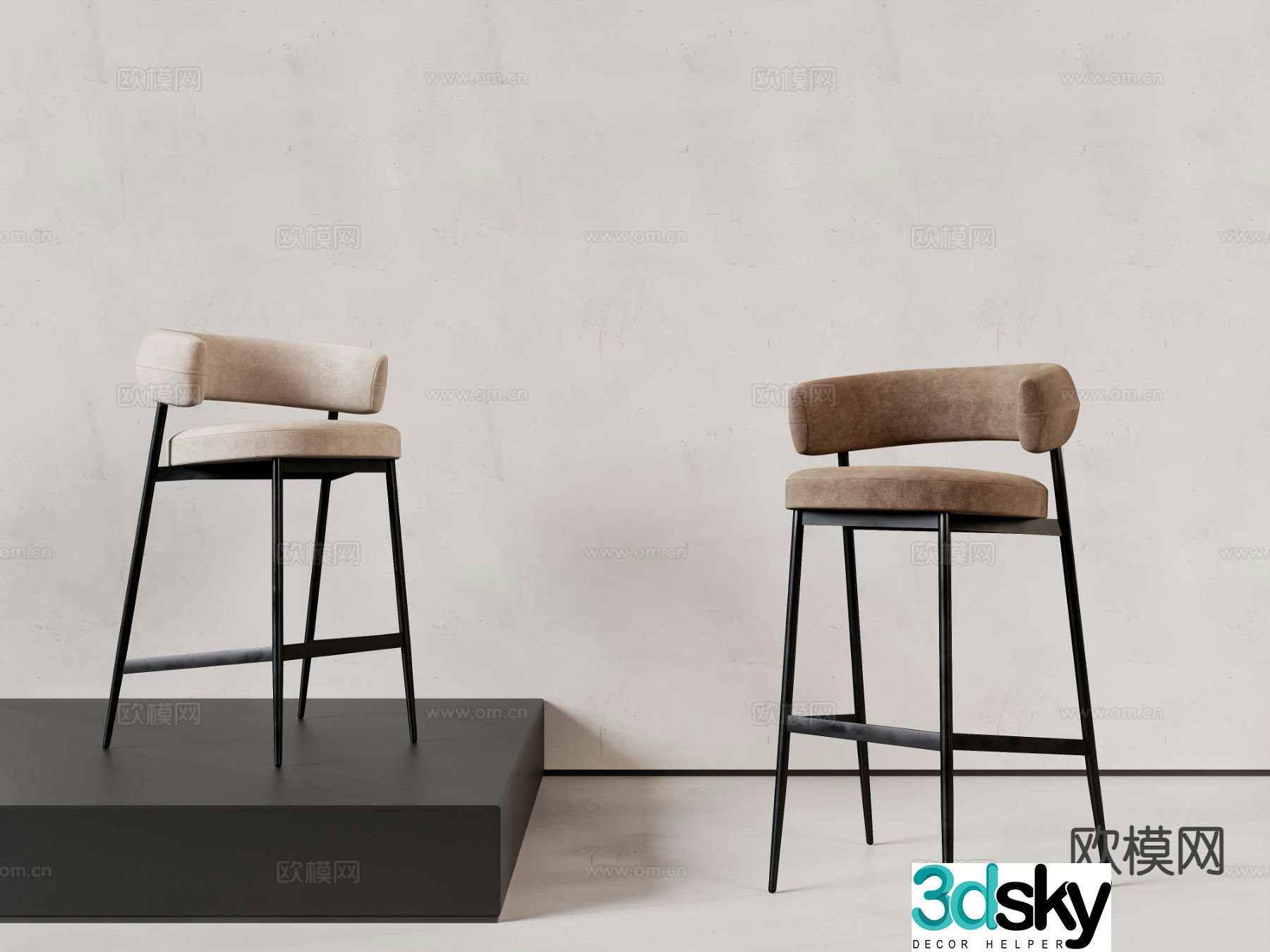 bar stool bar stool high stool 3d model