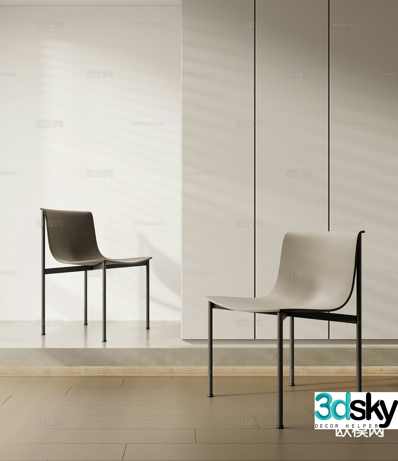 Modern chair single chair dining chair 3d model