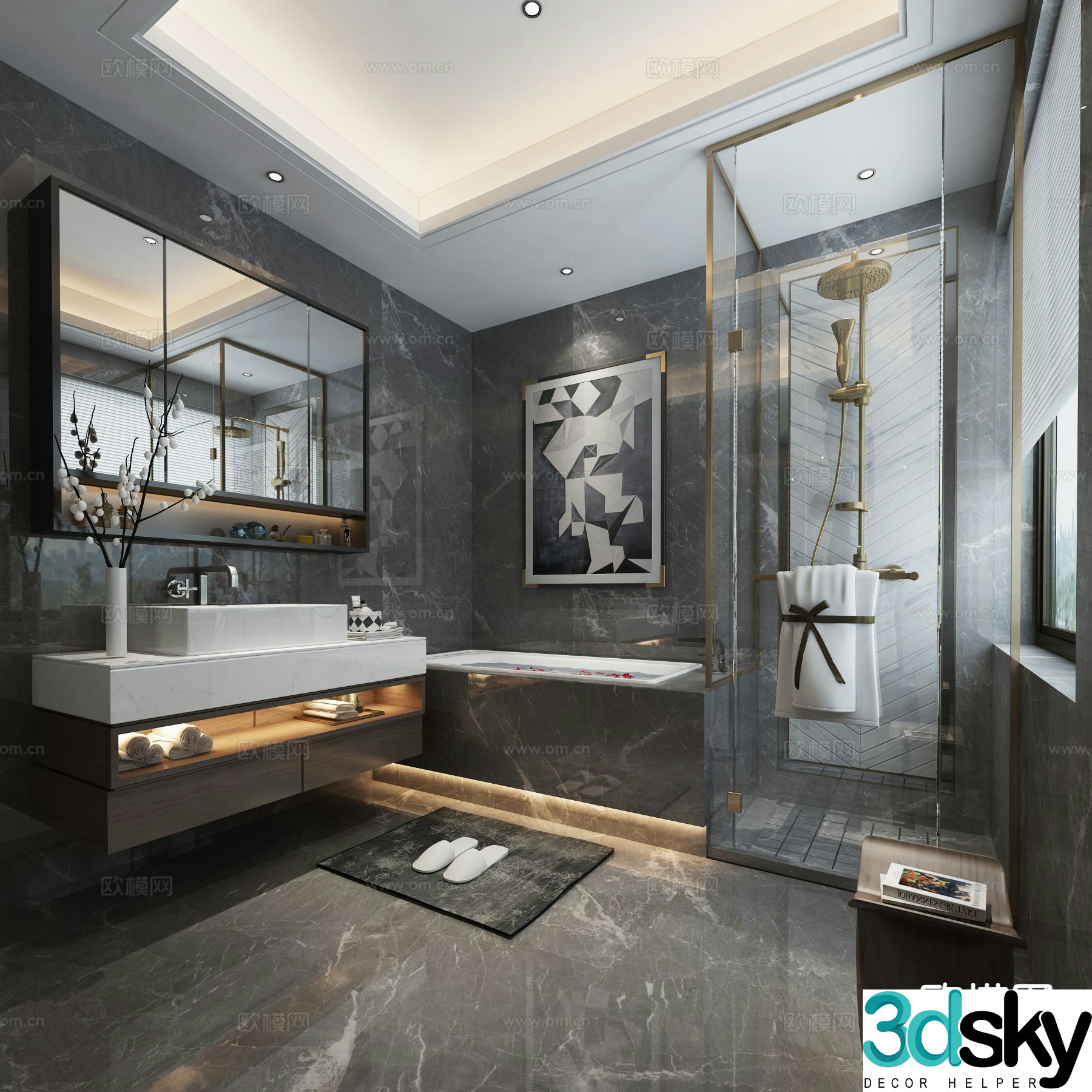 Modern bathroom bathroom 3d model