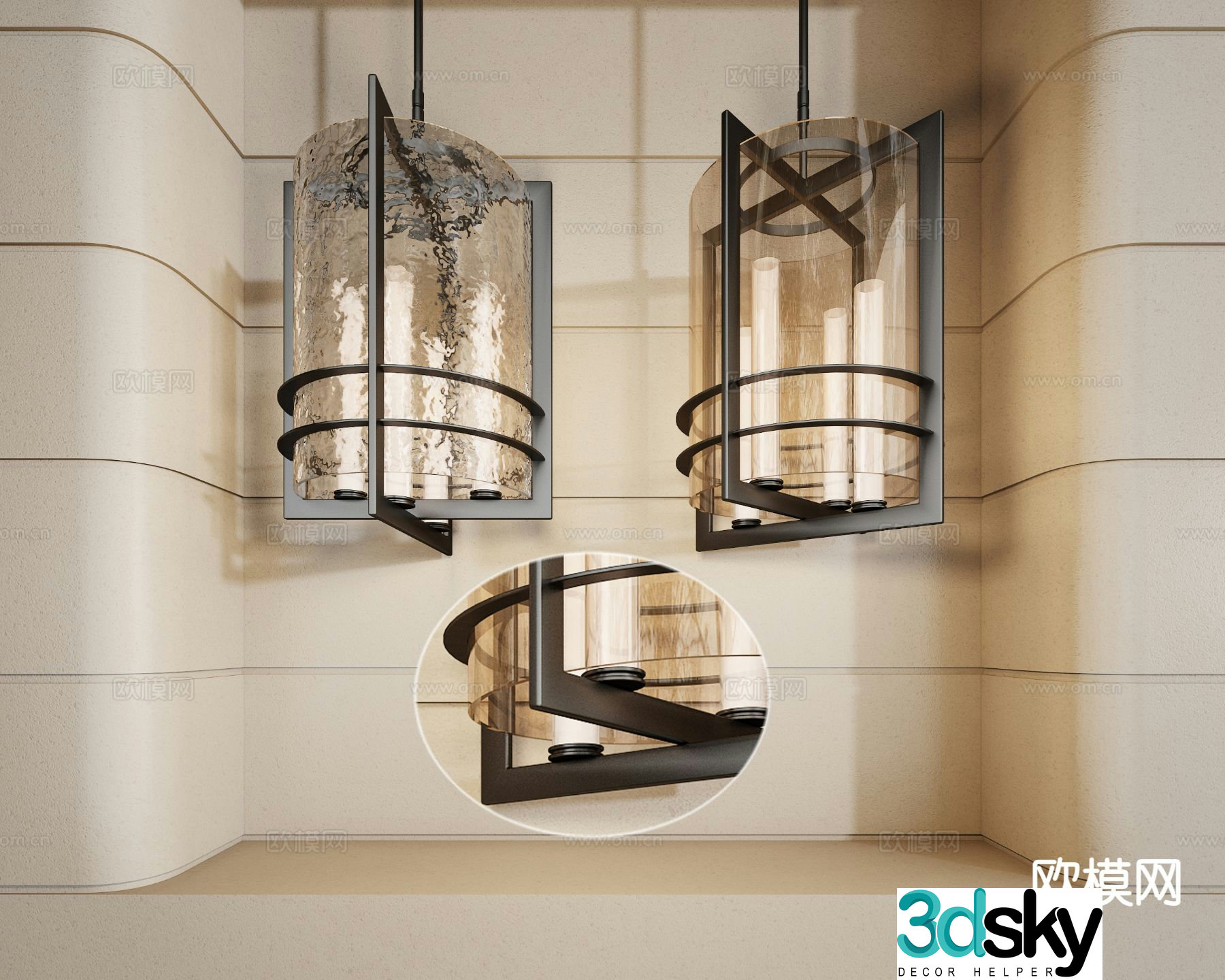 Italian chandelier glass chandelier 3d model