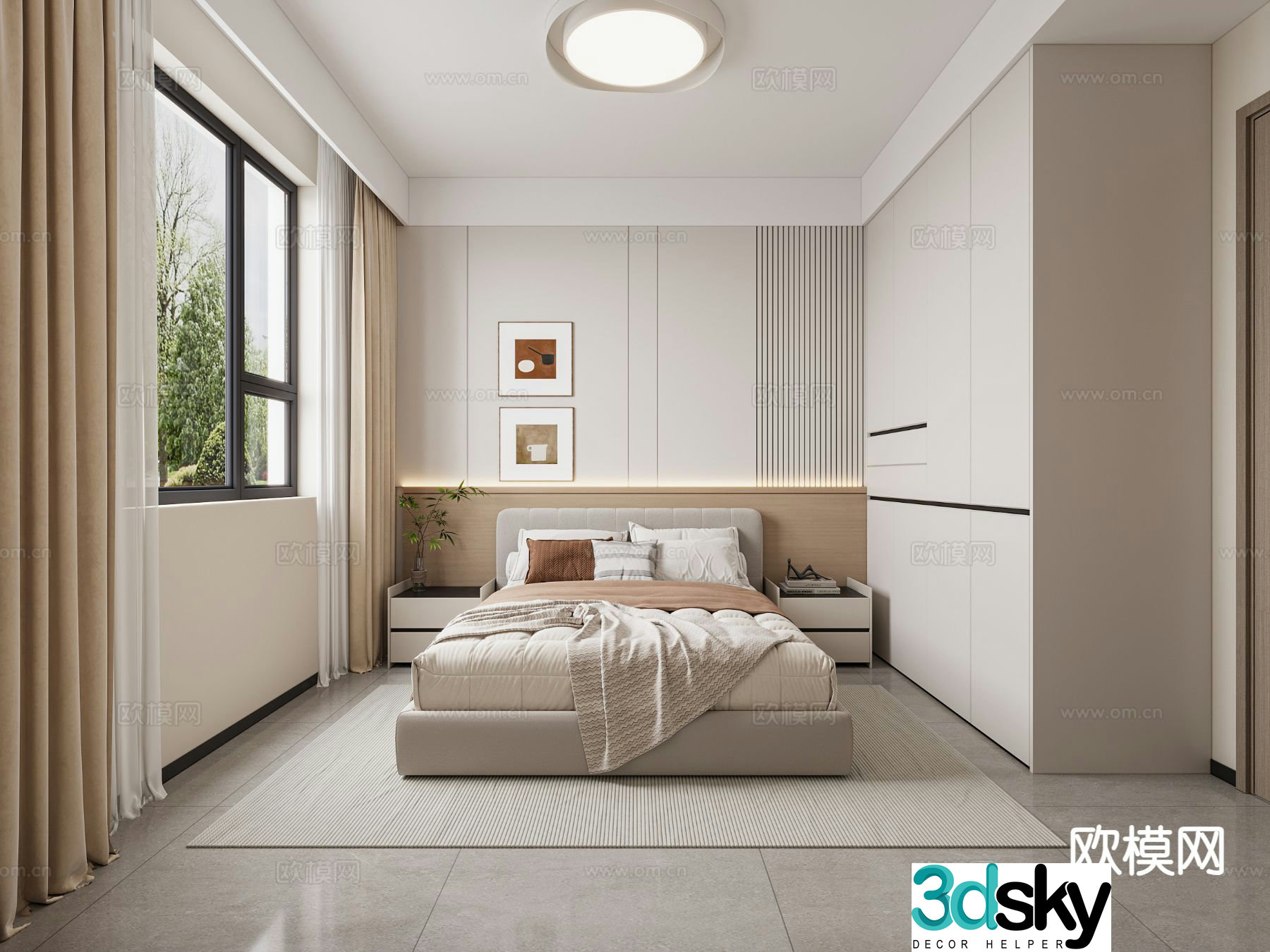 Modern bedroom master bedroom 3d model