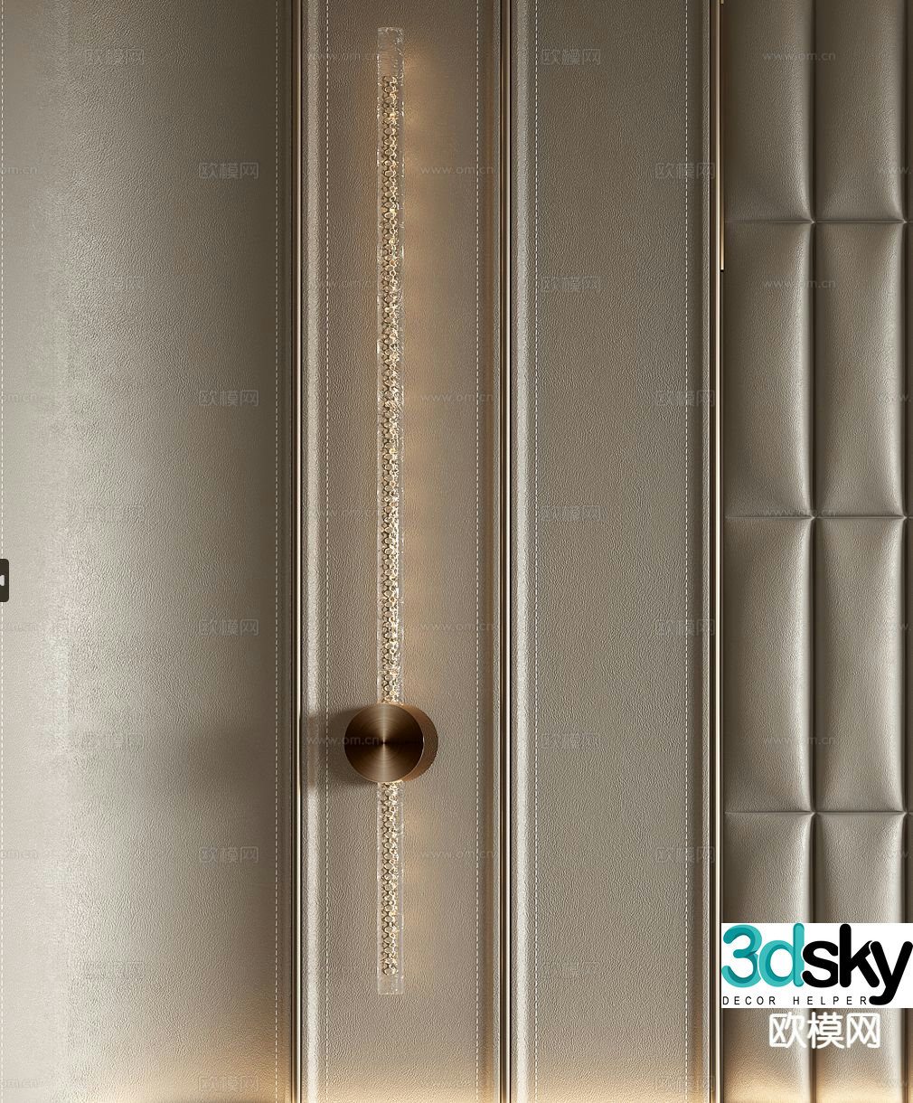 Modern strip wall light 3d model