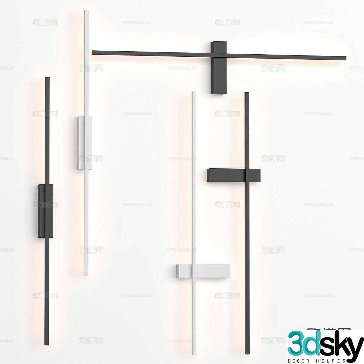 Long wall lamp 3d model
