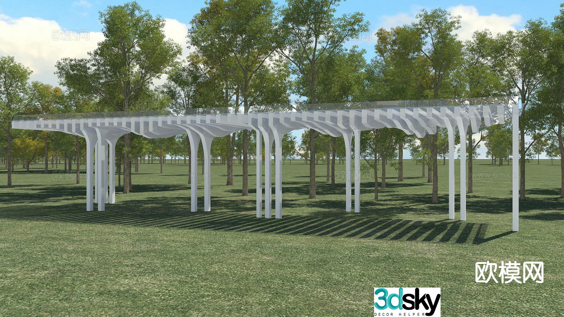 Modern gallery frame landscape gallery 3d model
