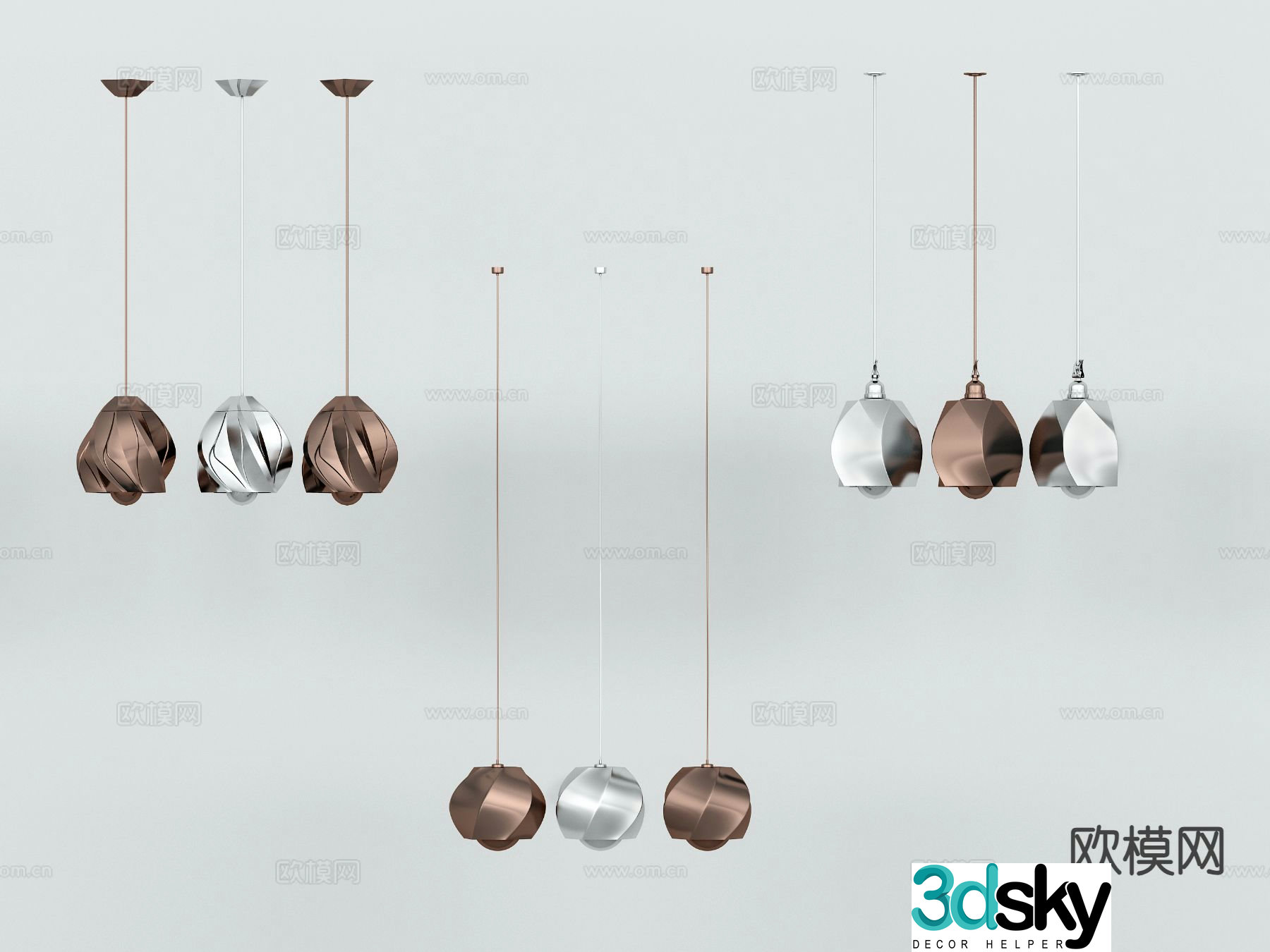 Bedside small chandelier 3d model