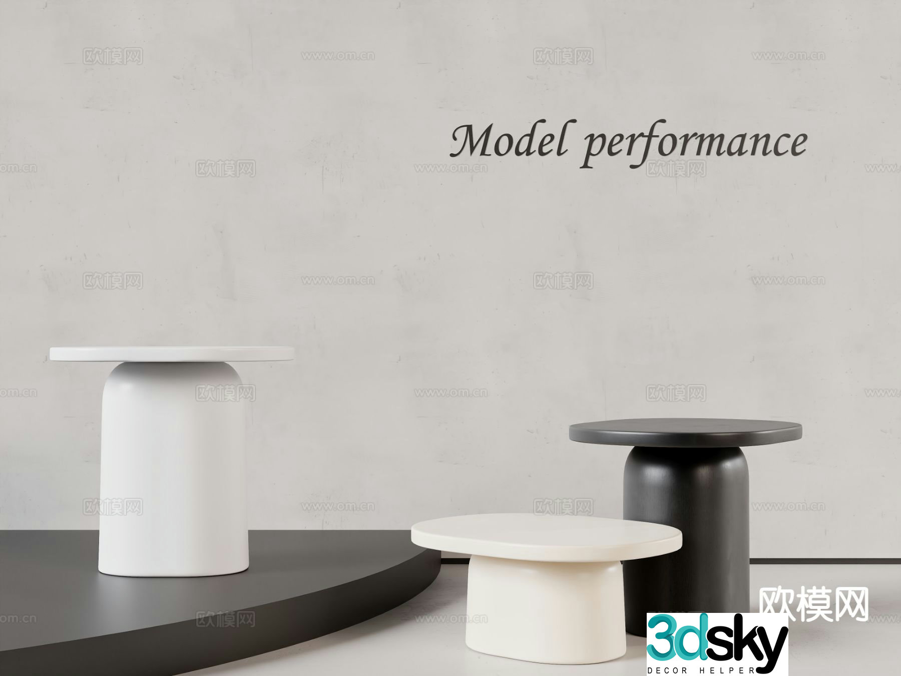 Now round table side table corner table table table 3D model