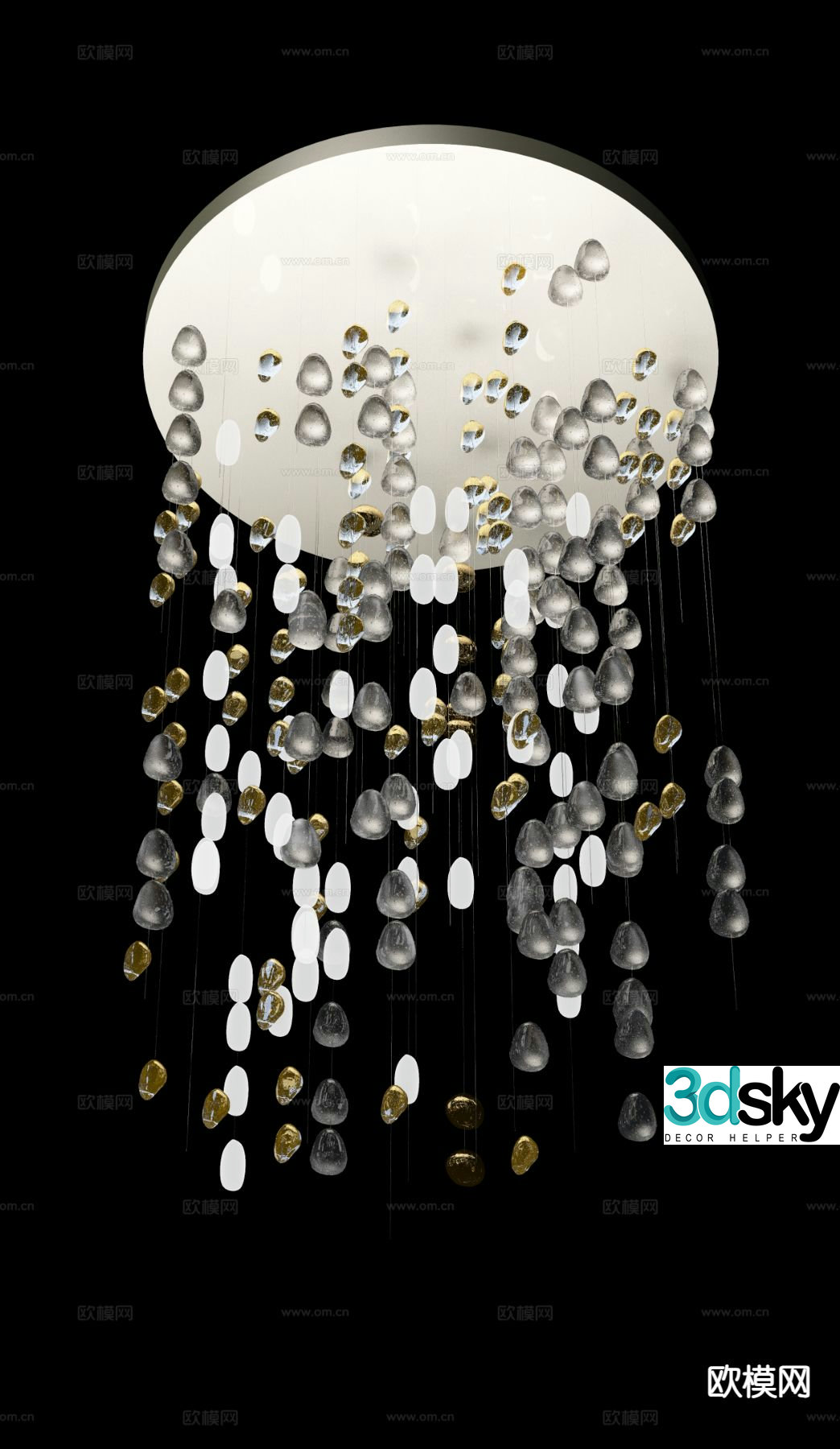 Modern crystal chandelier 3d model