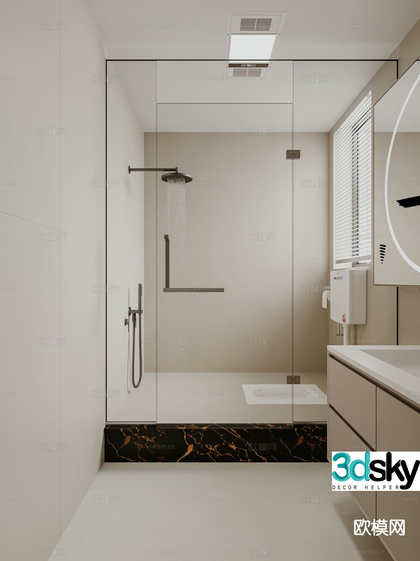 Modern bathroom bathroom toilet 3d model